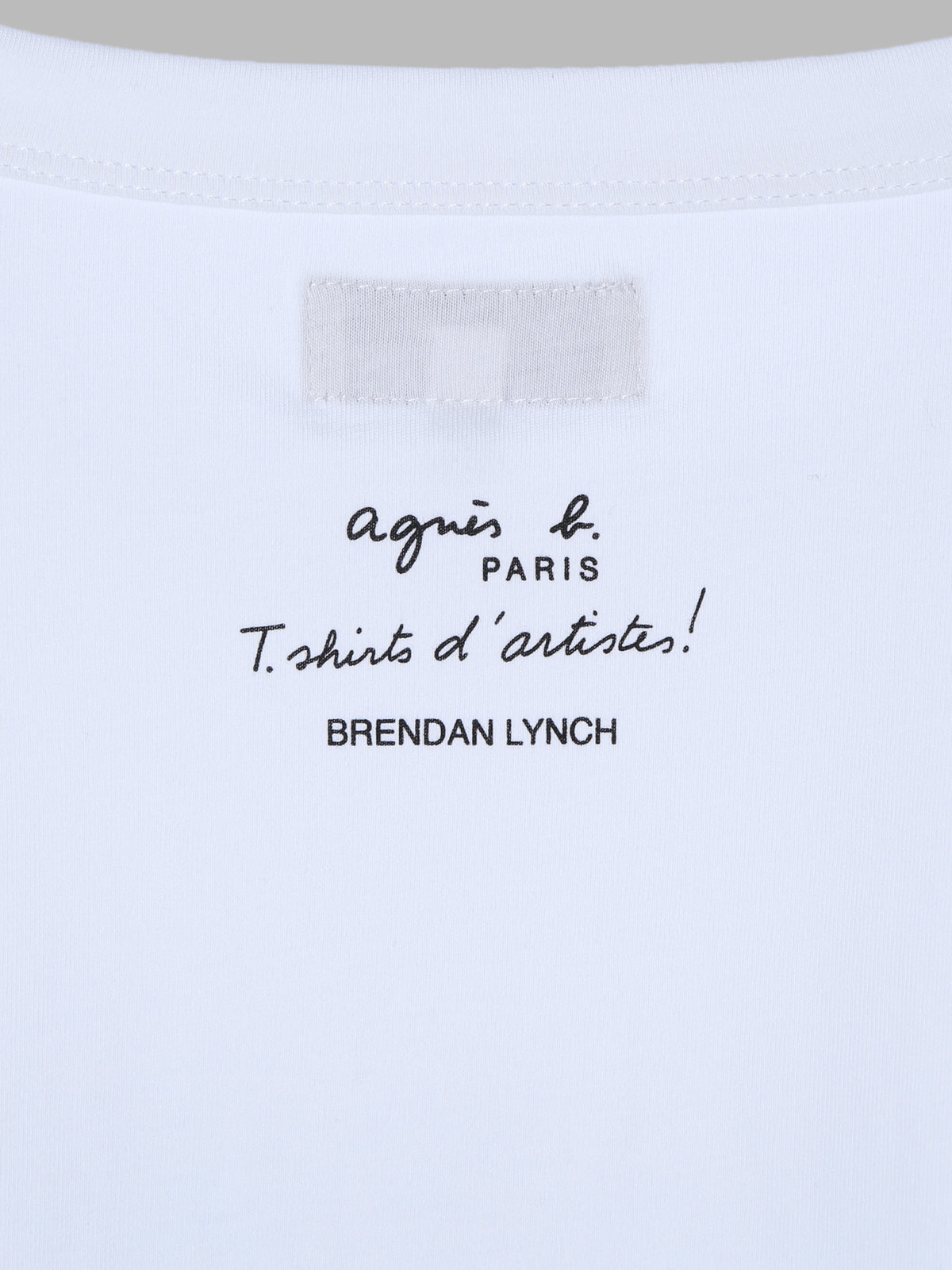 FEMME ウィメンズ プリント コットン 半袖 アーティスト Tシャツ ”Brendan Lynch” ホワイト