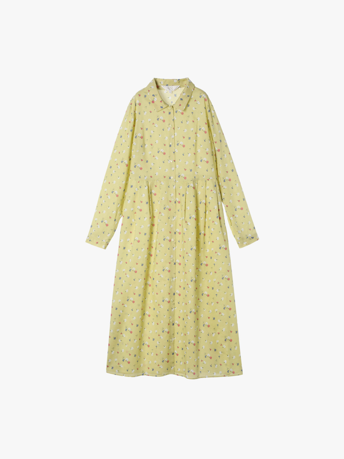 To b. by agnès b. フラワープリント コットン 長袖 ワンピース イエロー系その他