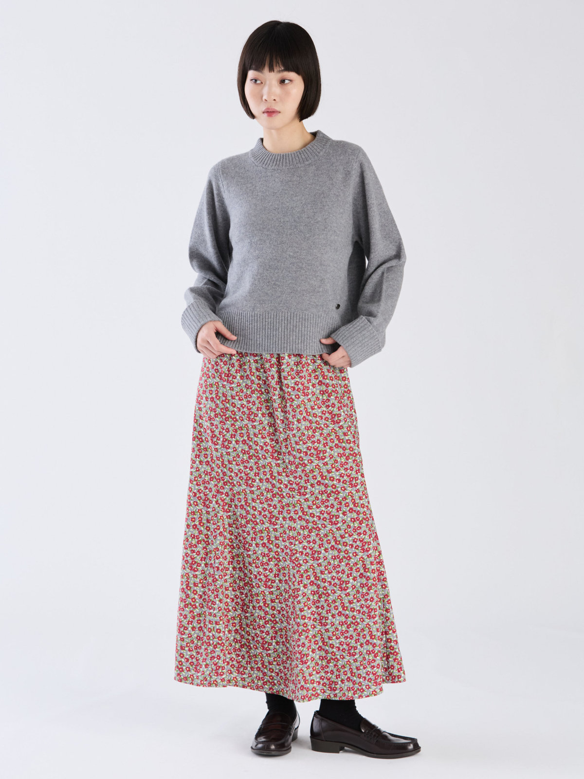 To b. by agnès b. 【Outlet】ウール リブカフス ニット プルオーバー グレー