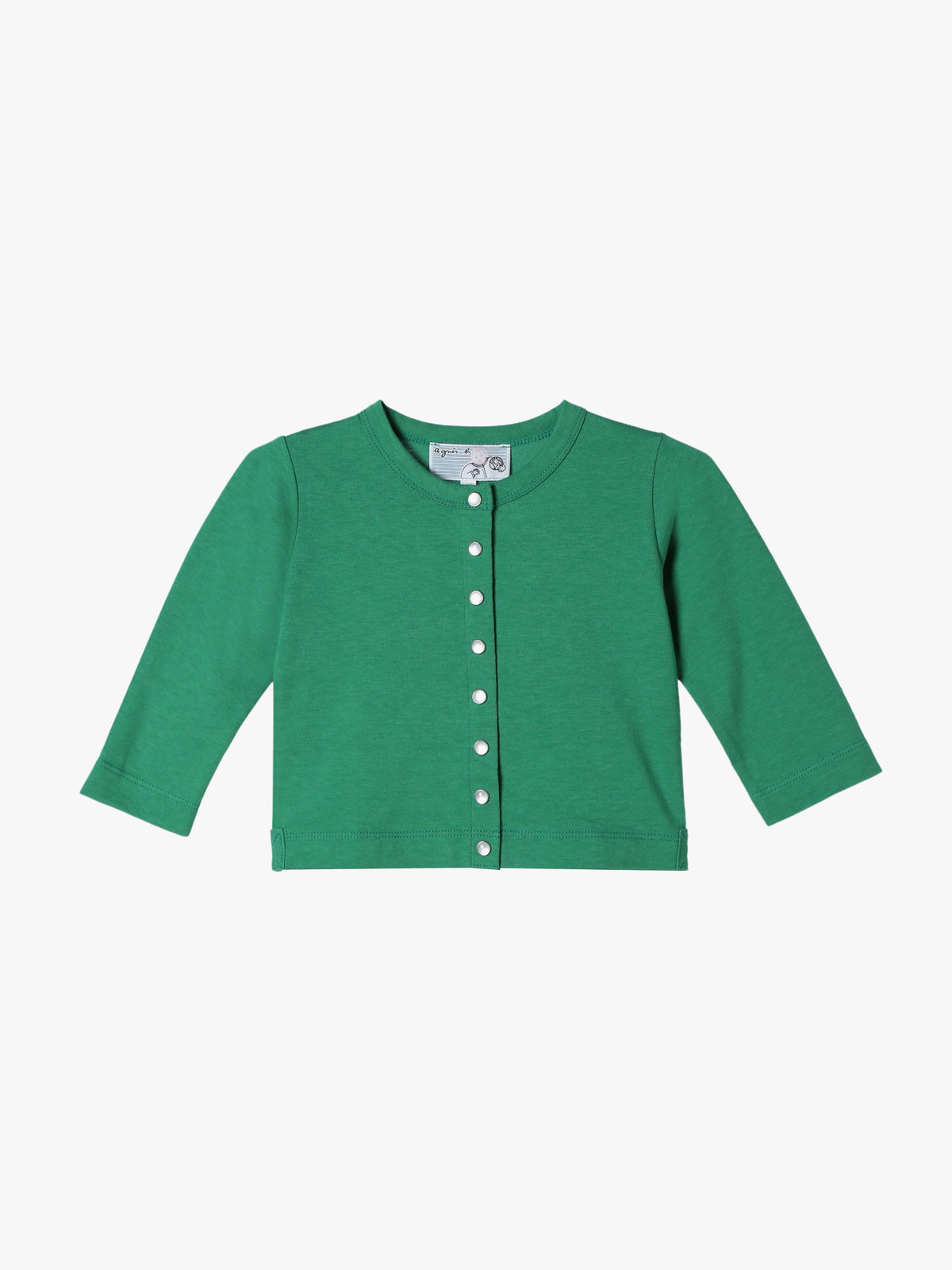 ENFANT ベビー ベビー コットン 長袖 カーディガンプレッション グリーン
