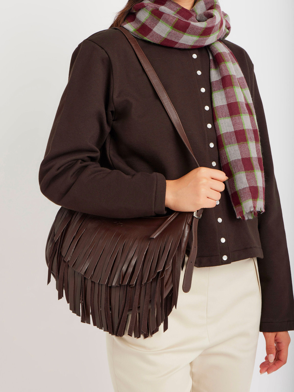 FEMME ウィメンズ 【Outlet】レザー ショルダーバッグ "Awa" ベージュ