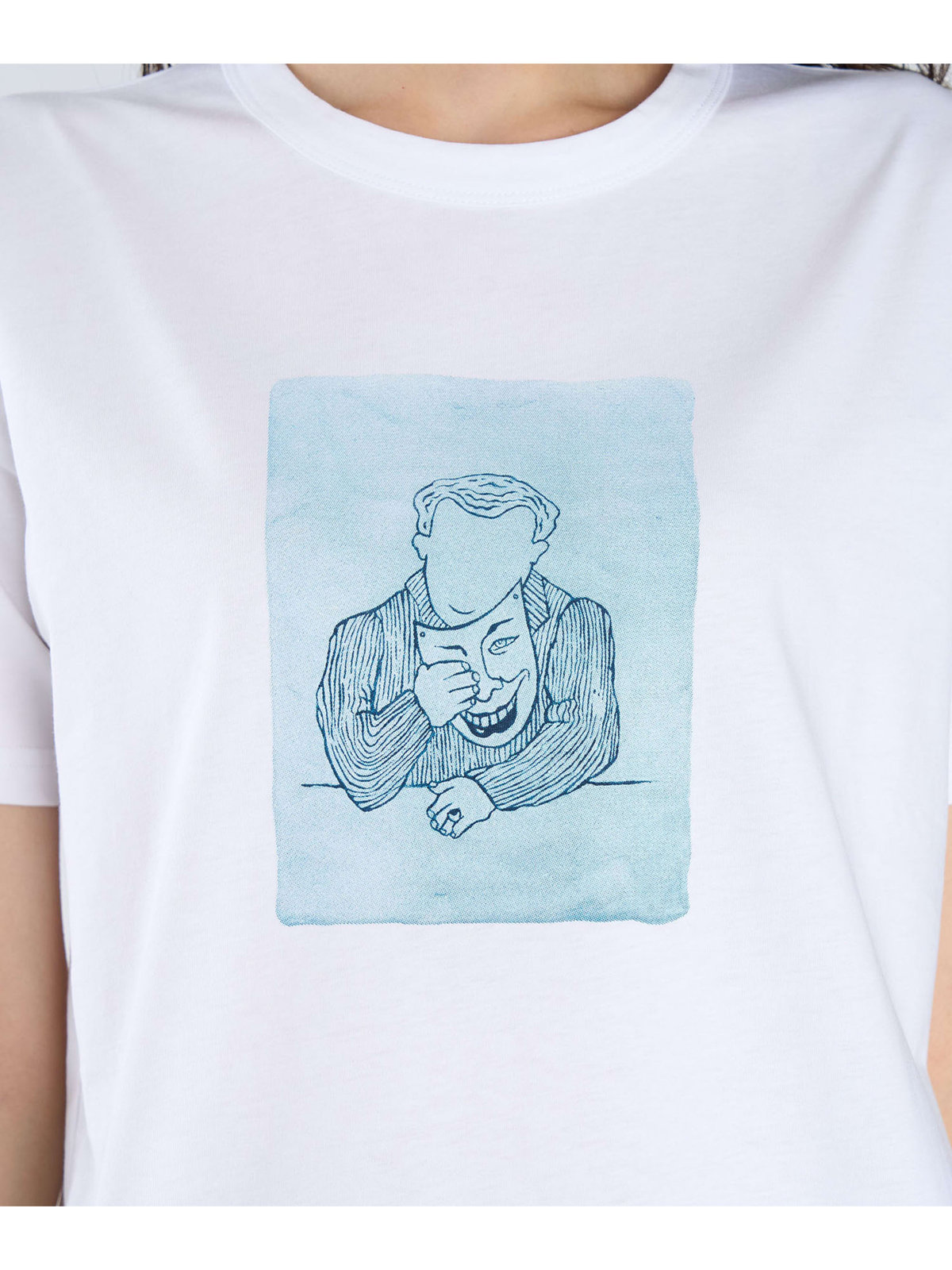 FEMME ウィメンズ プリント コットン 半袖 アーティスト Tシャツ ”Brendan Lynch” ホワイト