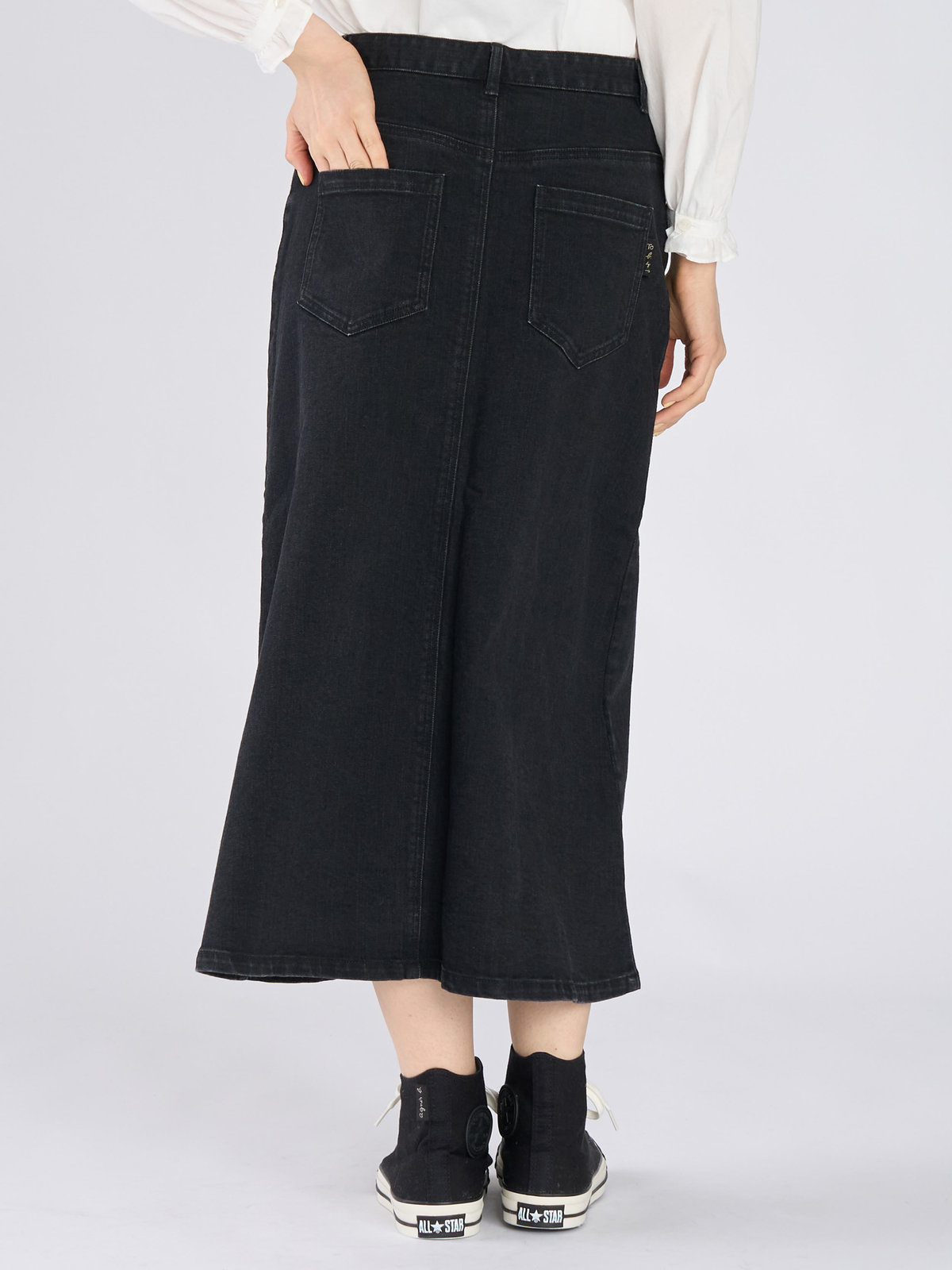 To b. by agnès b. ブラック デニム ロングスカート ブラック