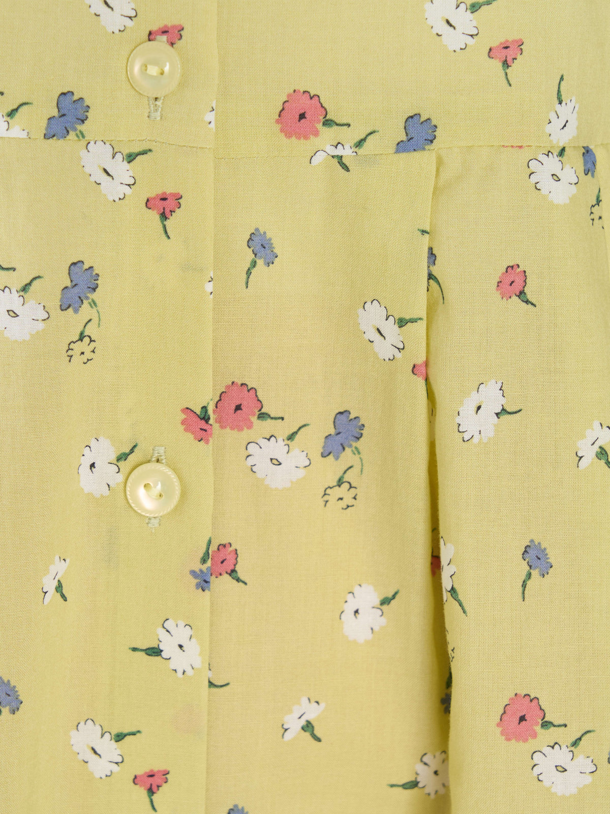 To b. by agnès b. フラワープリント コットン 長袖 ワンピース イエロー系その他