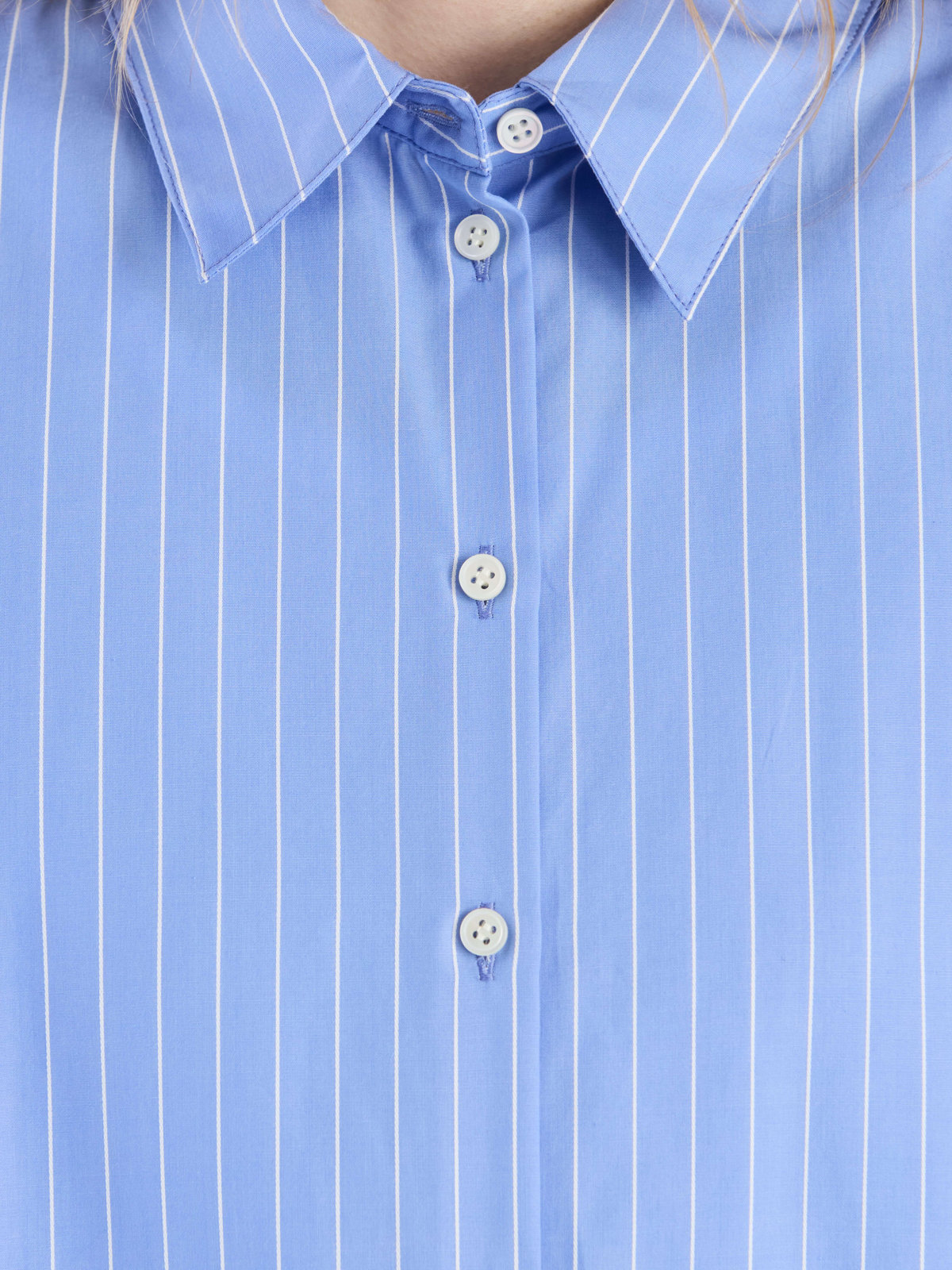 To b. by agnès b. 【Outlet】ドビーストライプシャツドレス ブルー