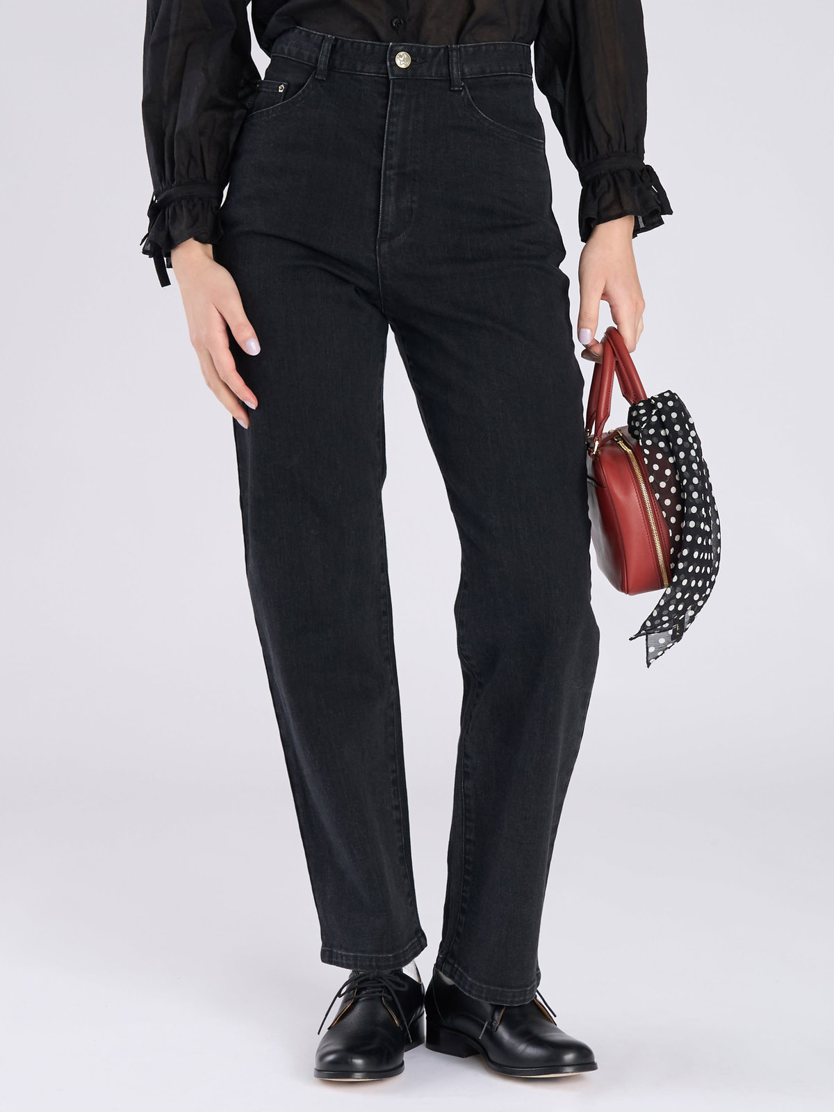 To b. by agnès b. ブラック デニム ストレートパンツ ブラック