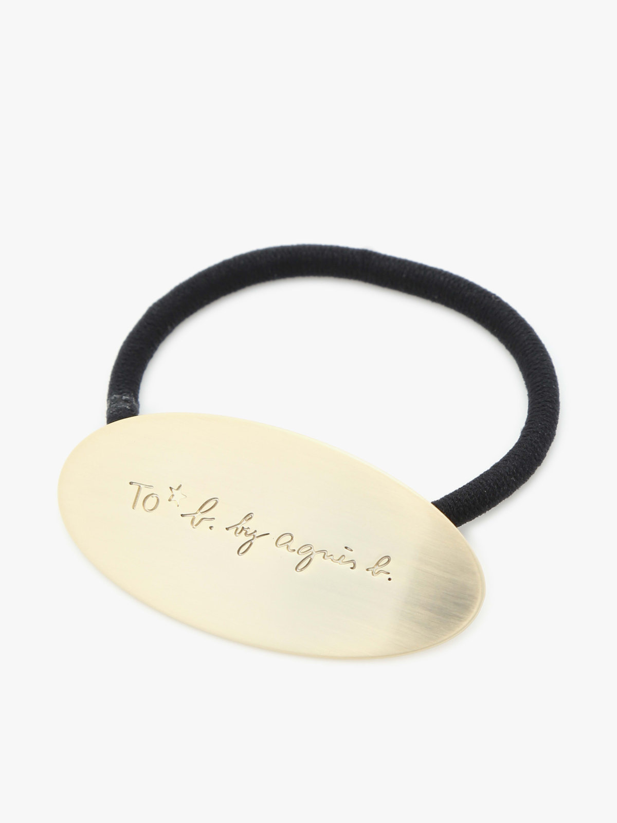 To b. by agnès b. メタル ロゴ ヘアタイ ゴールド