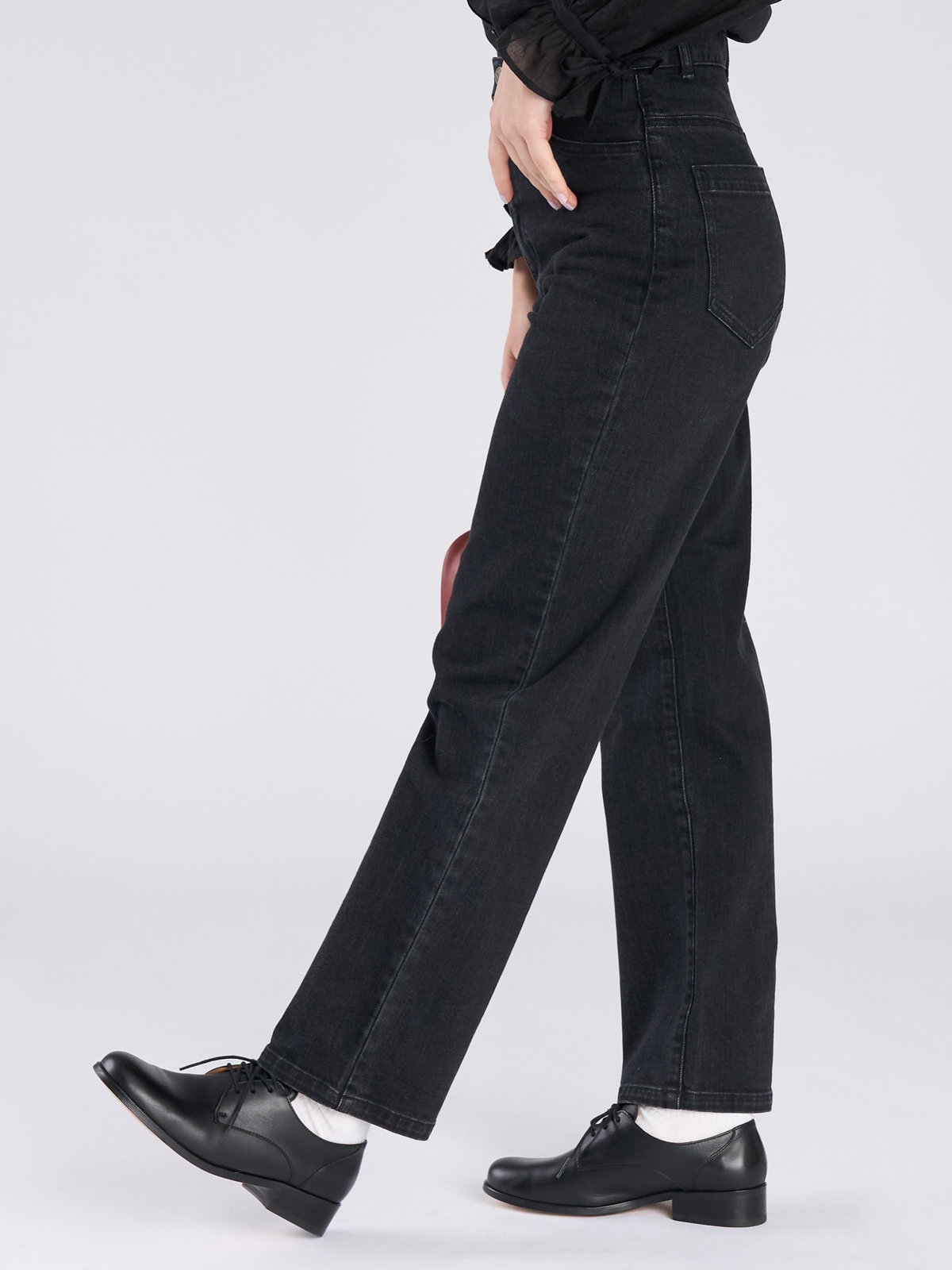 To b. by agnès b. ブラック デニム ストレートパンツ ブラック