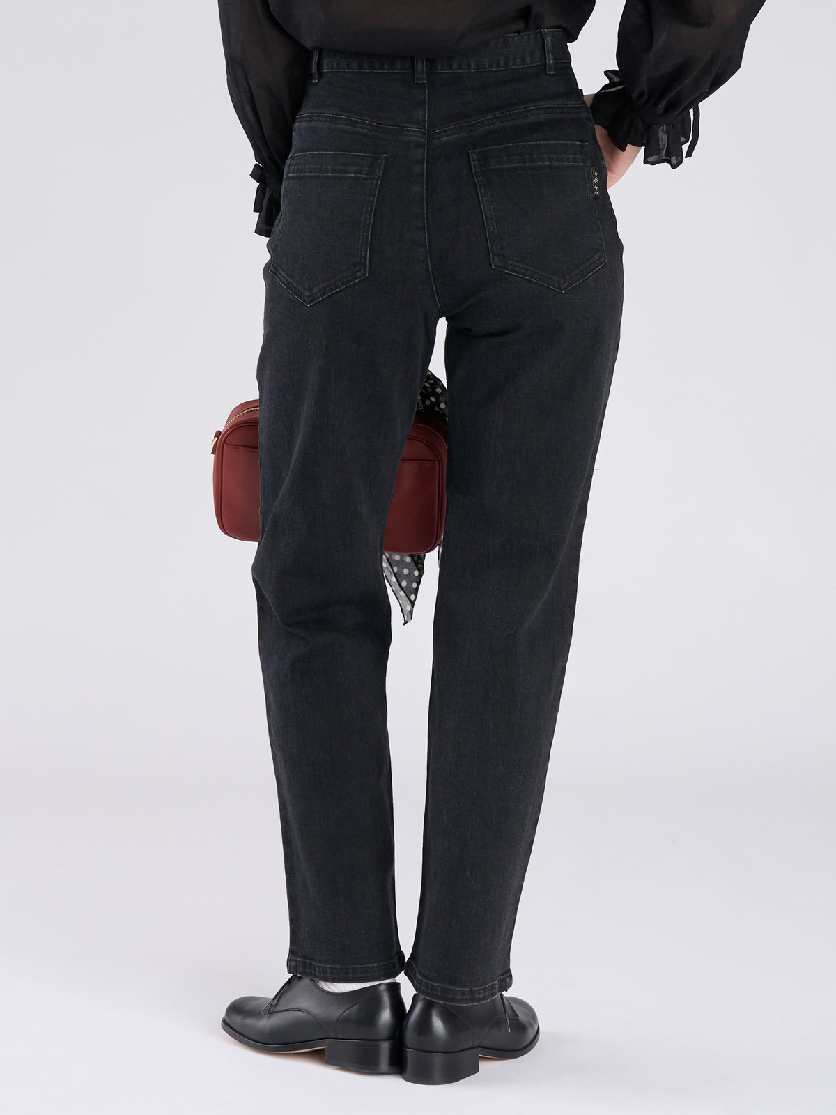 To b. by agnès b. ブラック デニム ストレートパンツ ブラック