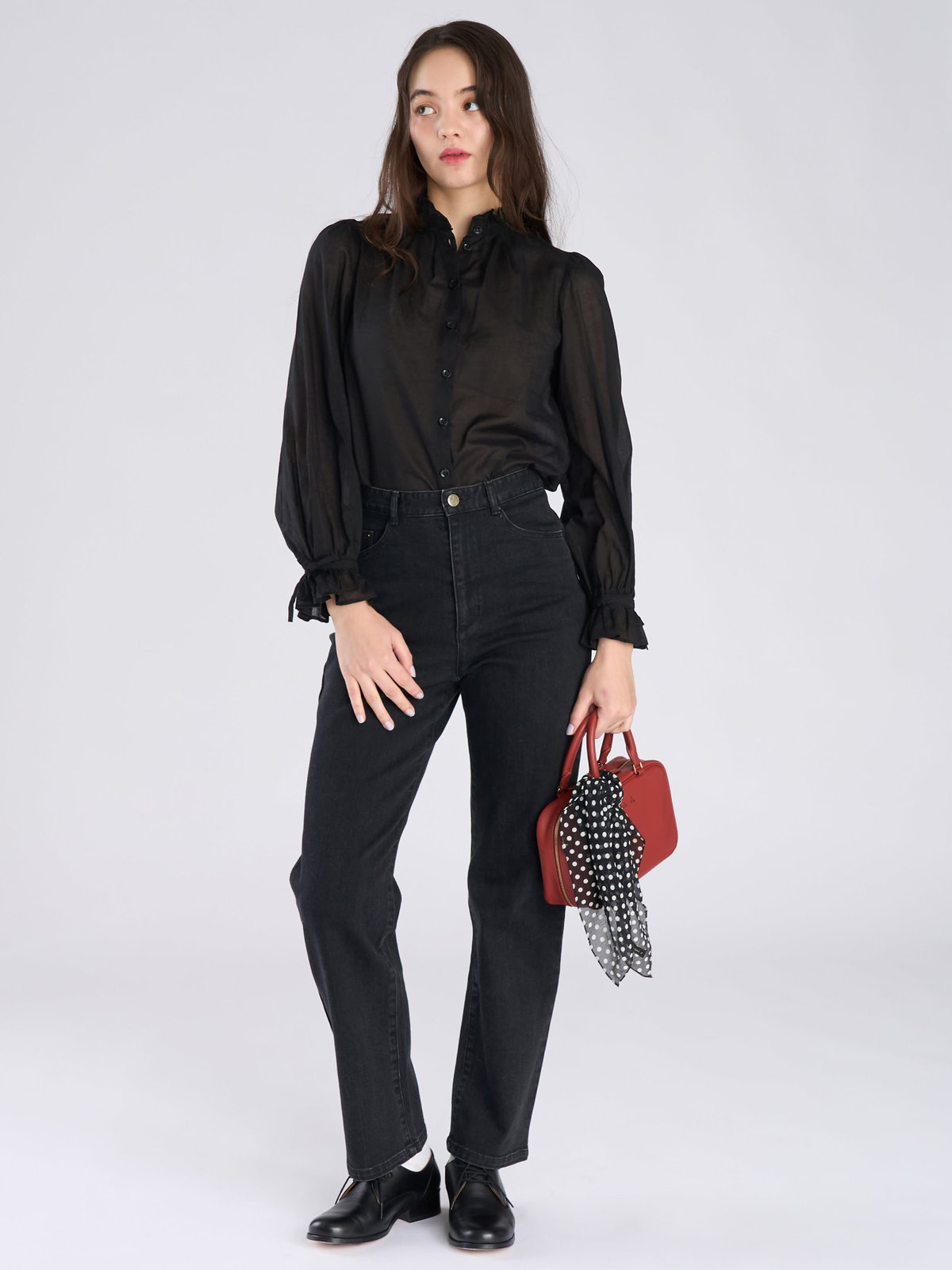 To b. by agnès b. ブラック デニム ストレートパンツ ブラック