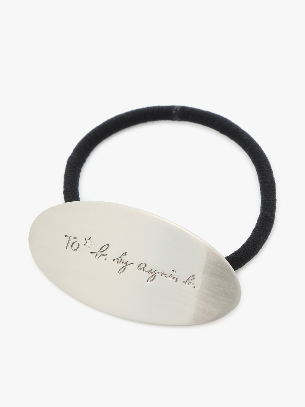 To b. by agnès b. メタル ロゴ ヘアタイ シルバー