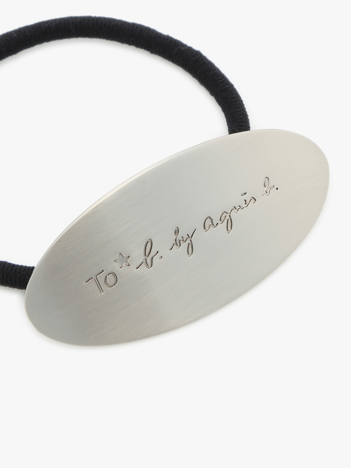 To b. by agnès b. メタル ロゴ ヘアタイ シルバー