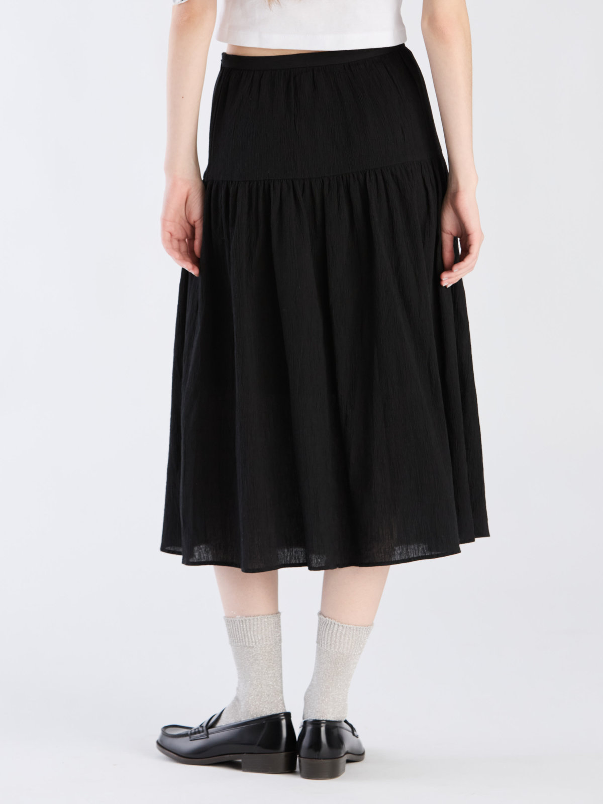 To b. by agnès b. 【Outlet】コットンクレープスカート ブラック