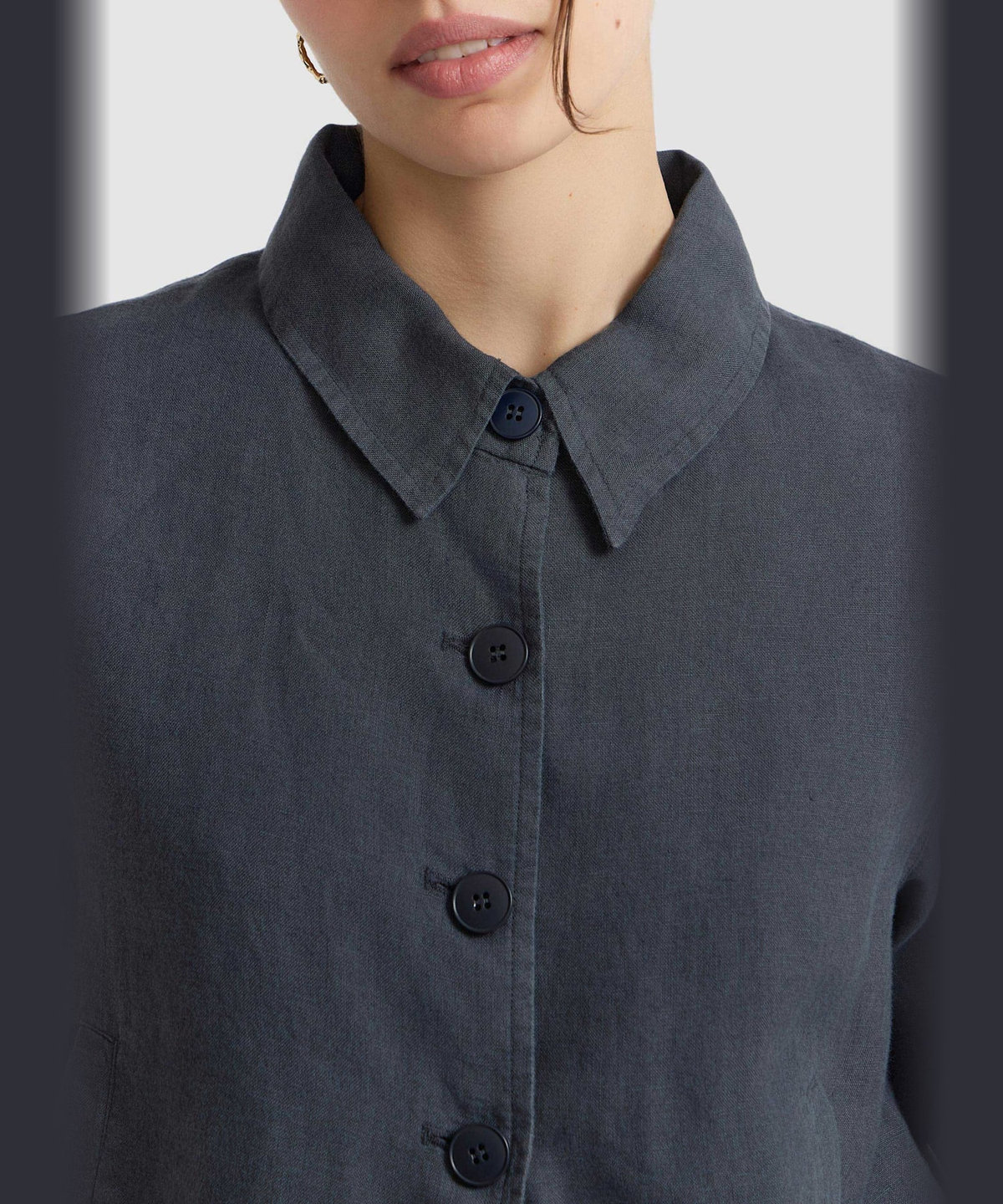 FEMME ウィメンズ リネン 長袖 ジャケット "Deleuze" グレー