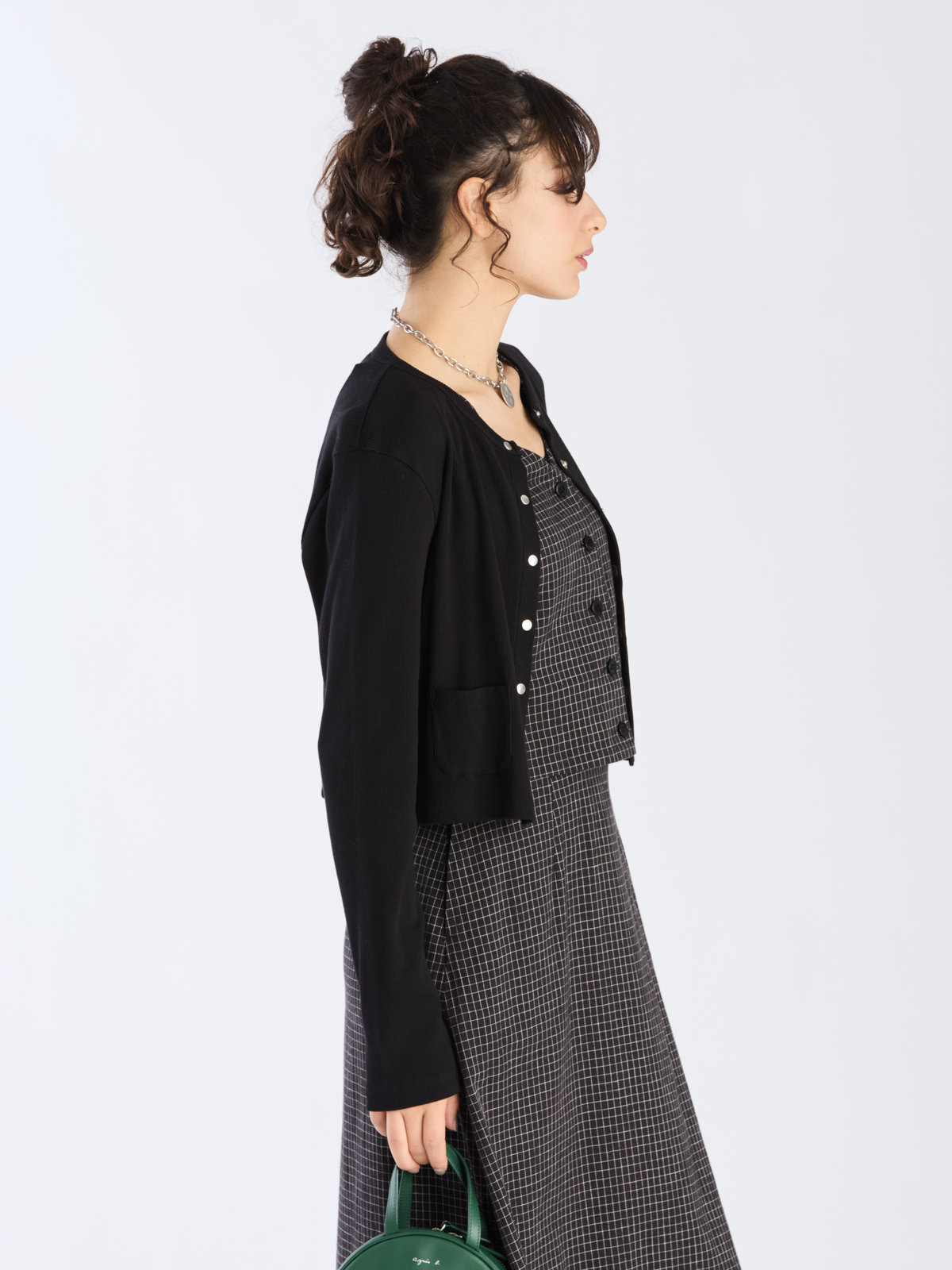 To b. by agnès b. 【Outlet】コットン リブ ジャージー カーディガン ブラック