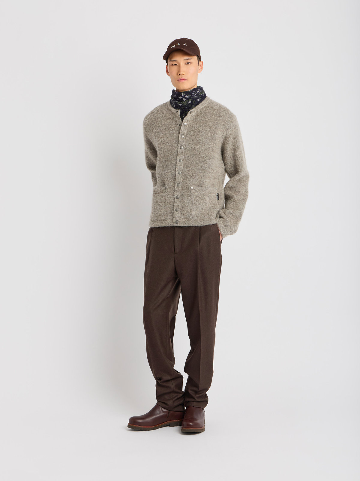 HOMME メンズ メンズ カーディガン ブラウン