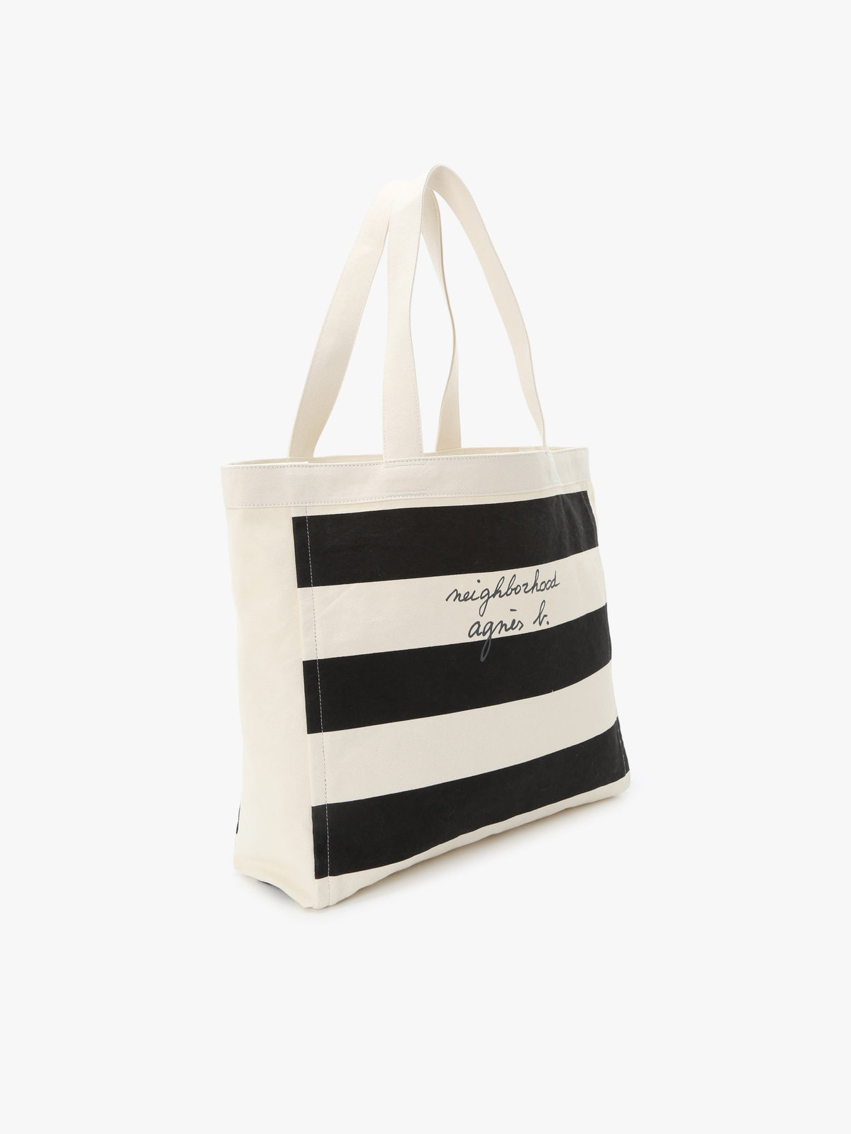 HOMME メンズ agnes b. x NH ボーダートートバッグ ブラック