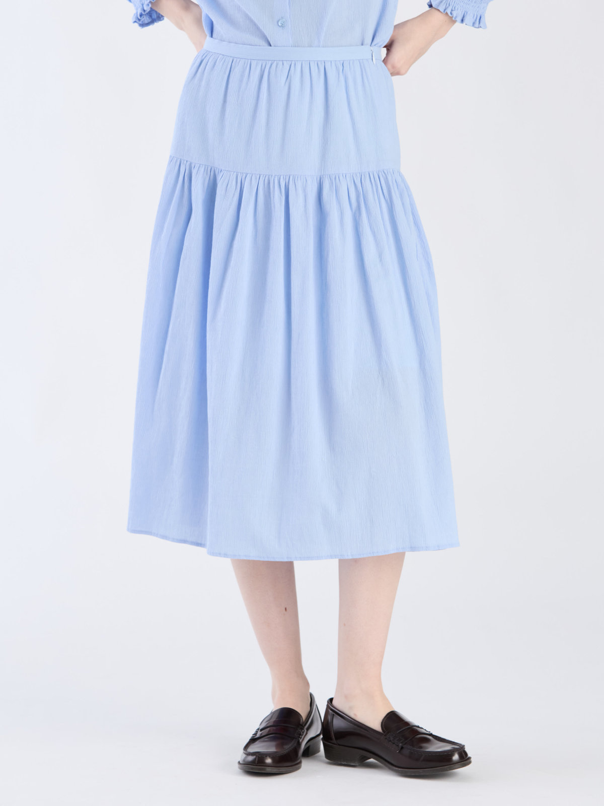 To b. by agnès b. 【Outlet】コットンクレープスカート ブルー