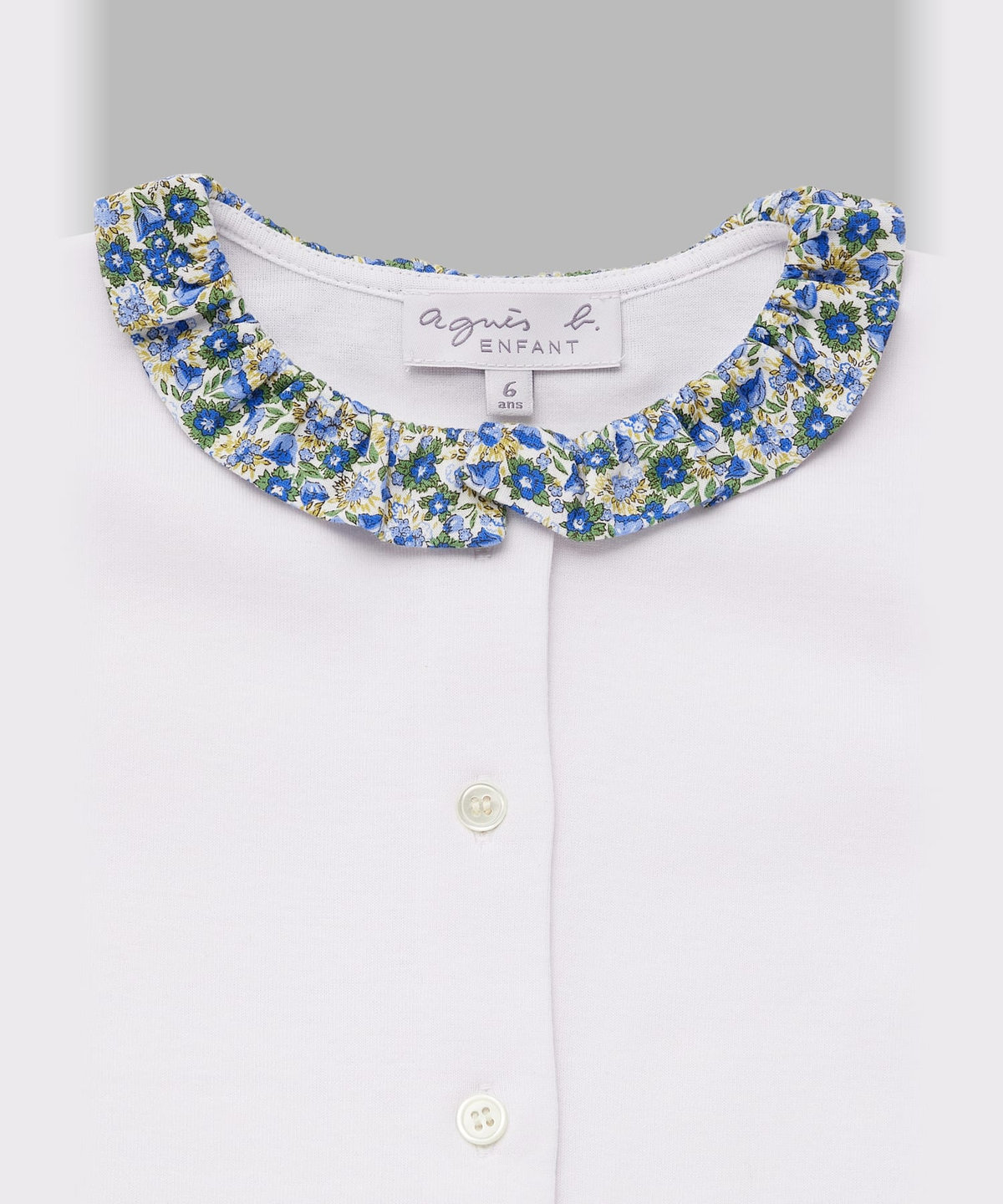 ENFANT ガールズ キッズ フラワープリント コットン 半袖 ブラウス ブルー系その他