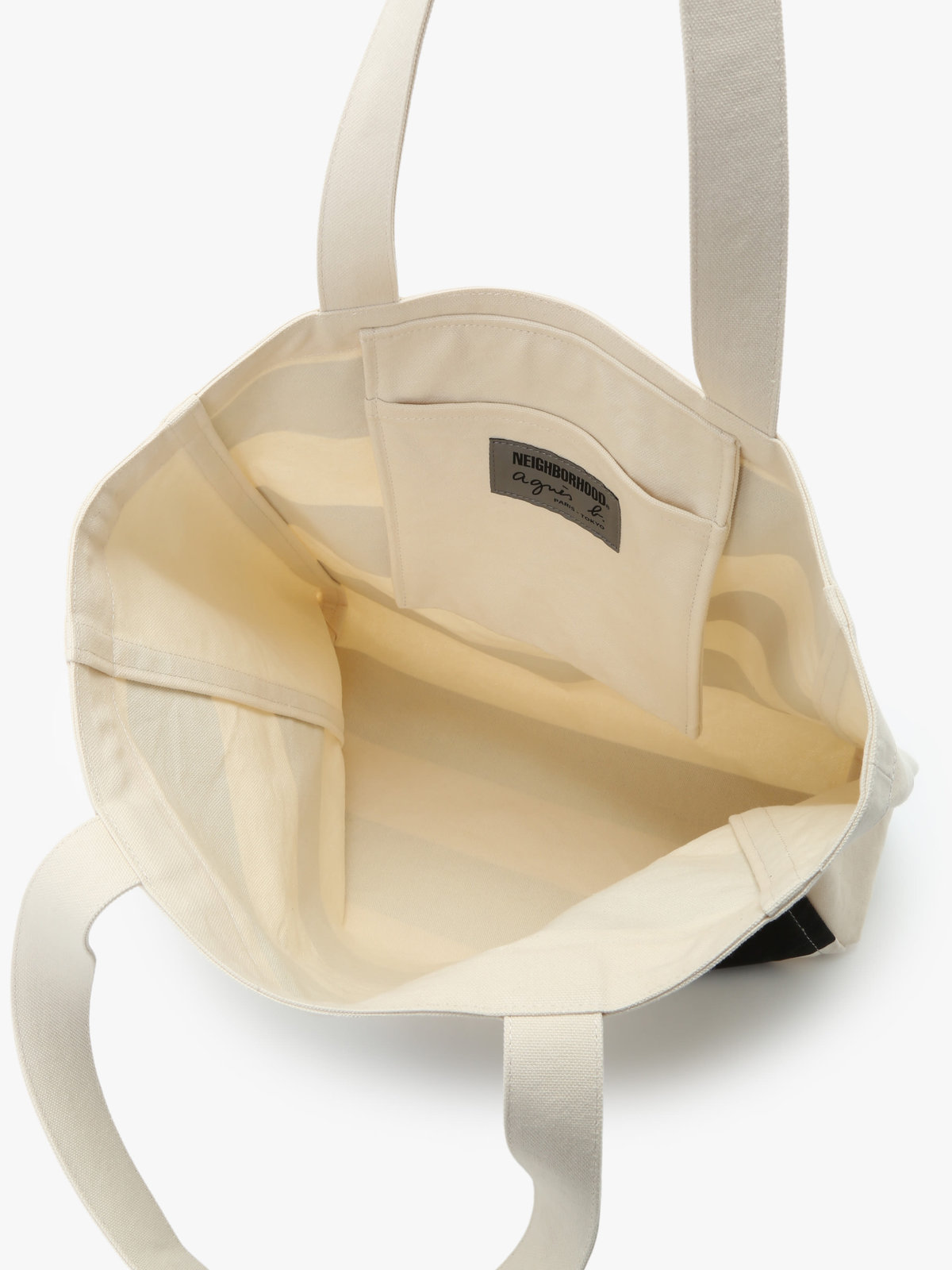 HOMME メンズ agnes b. x NH ボーダートートバッグ ブラック