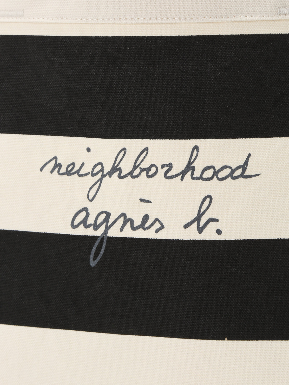 HOMME メンズ agnes b. x NH ボーダートートバッグ ブラック