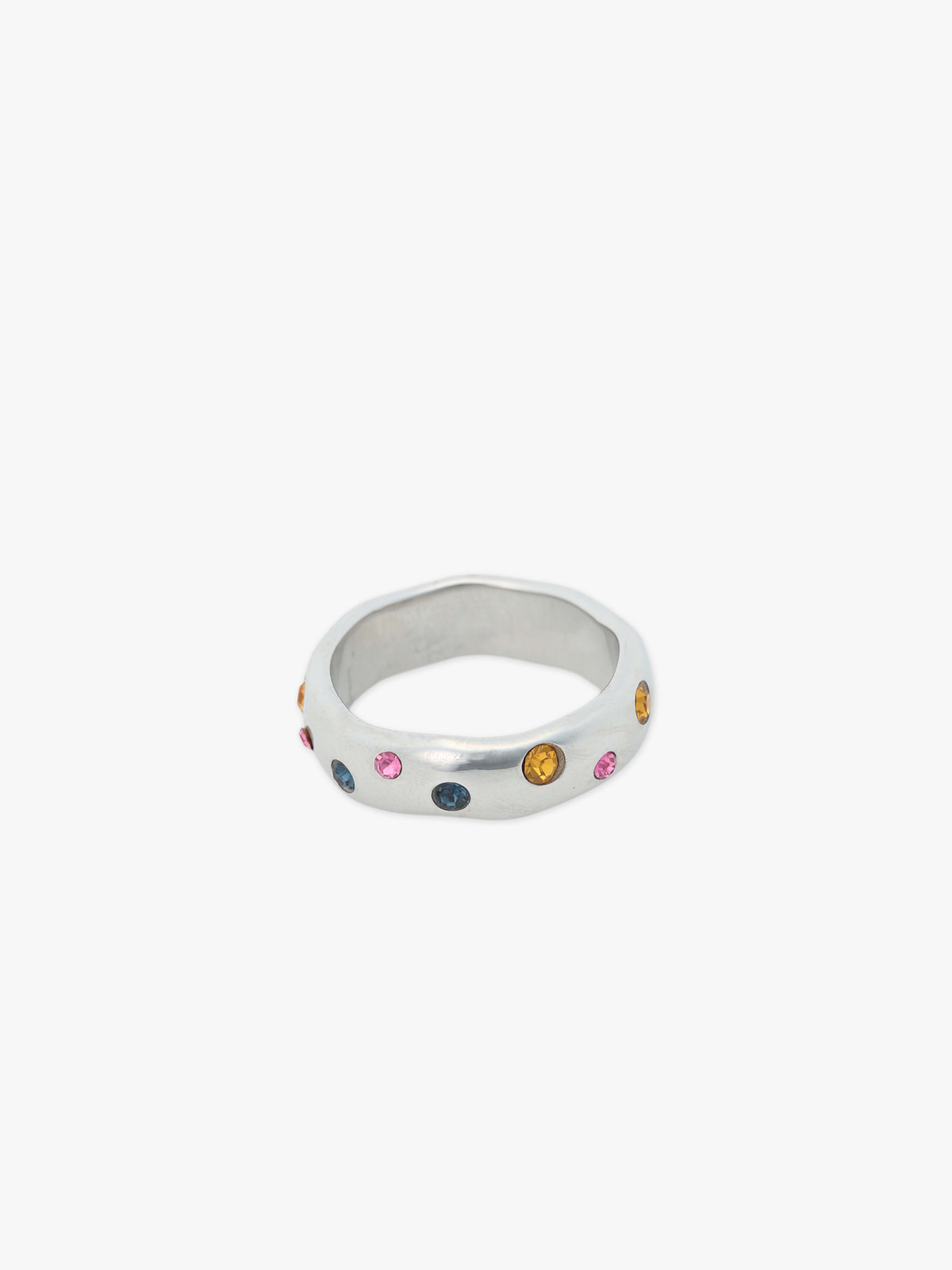 To b. by agnès b. マルチカラー ストーン リング シルバー