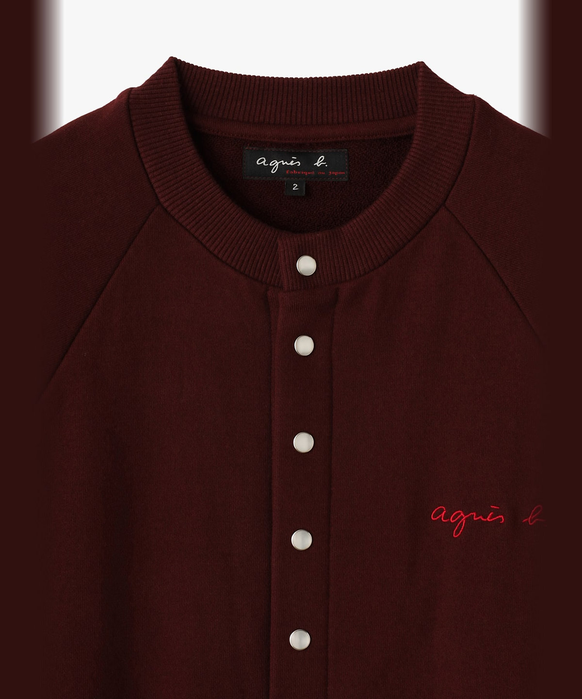 HOMME メンズ メンズ ロゴ 刺繍 コットン ブルゾン "Senga" ボルドー