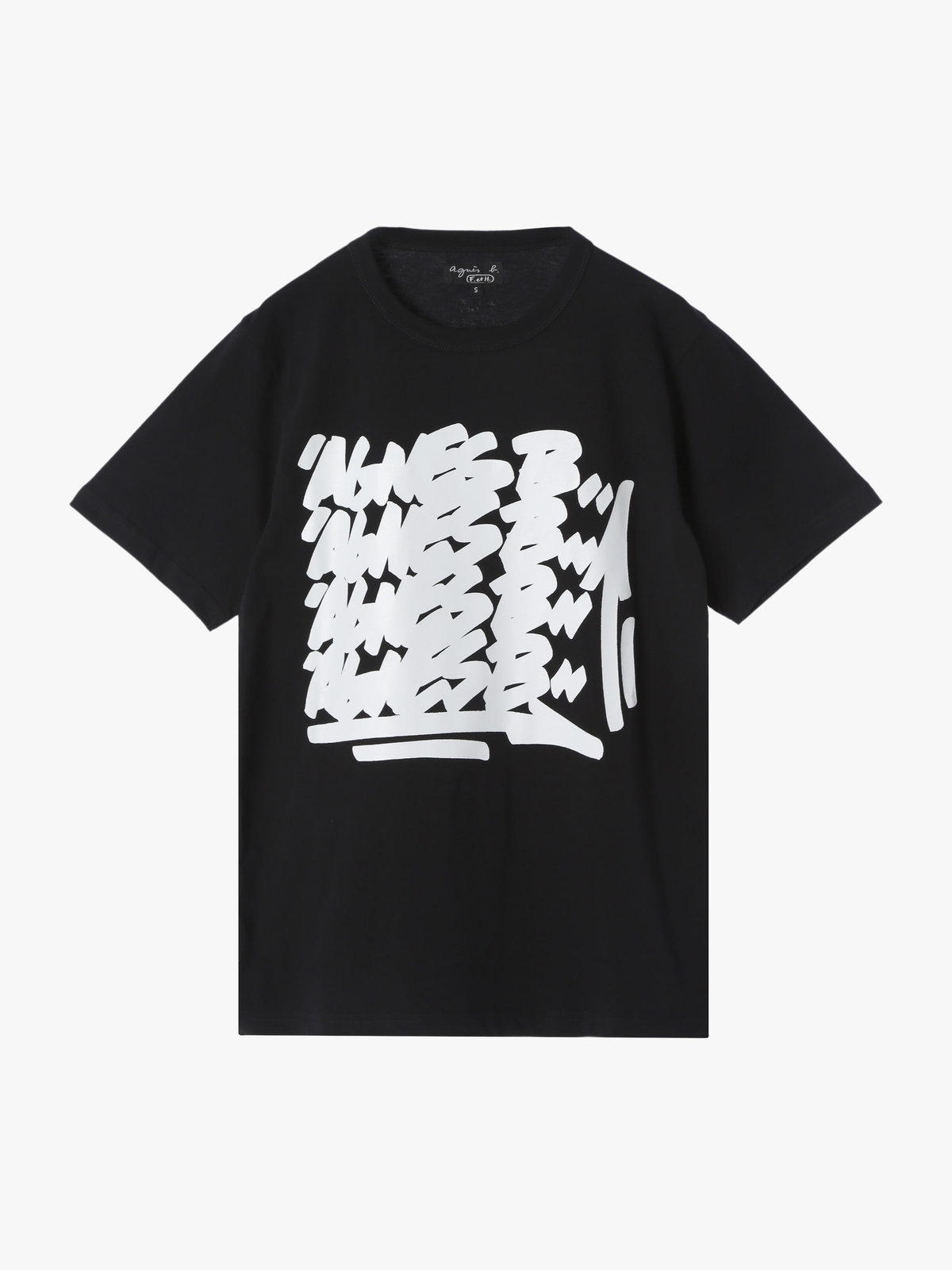 FEMME ウィメンズ プリント コットン 半袖 アーティスト Tシャツ "JonOne" ブラック