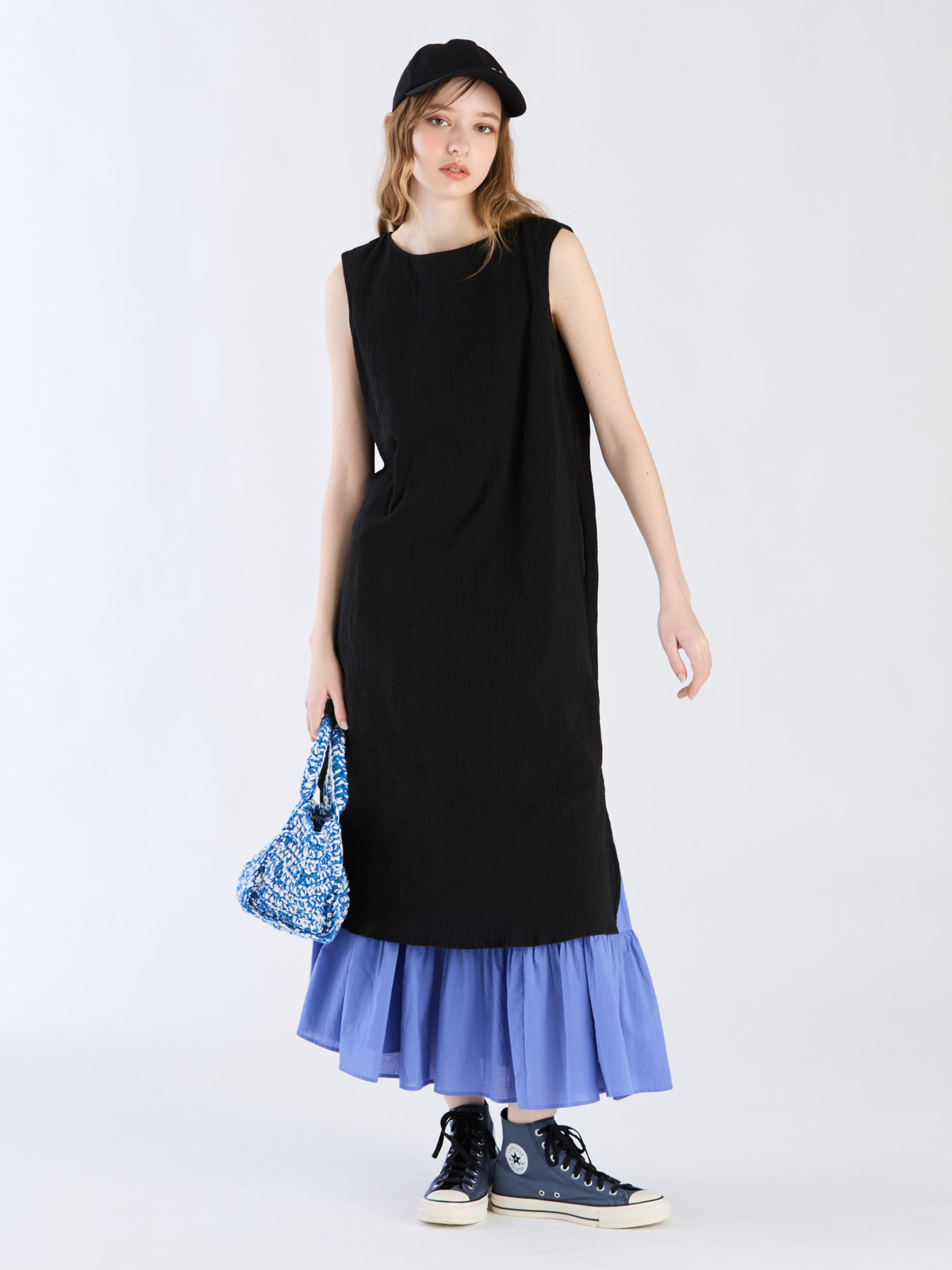 To b. by agnès b. 【Outlet】コットンクレープドレス ブラック