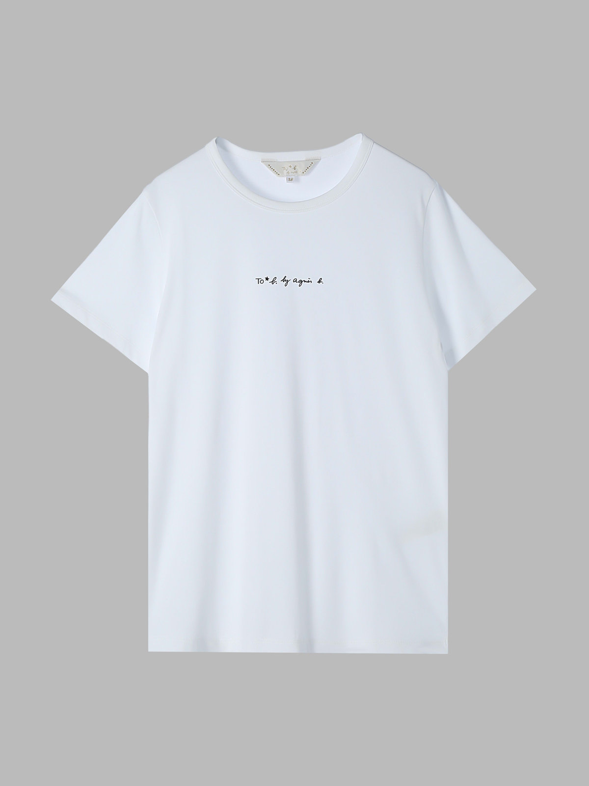 To b. by agnès b. ミニロゴ コットン 半袖 Tシャツ ホワイト