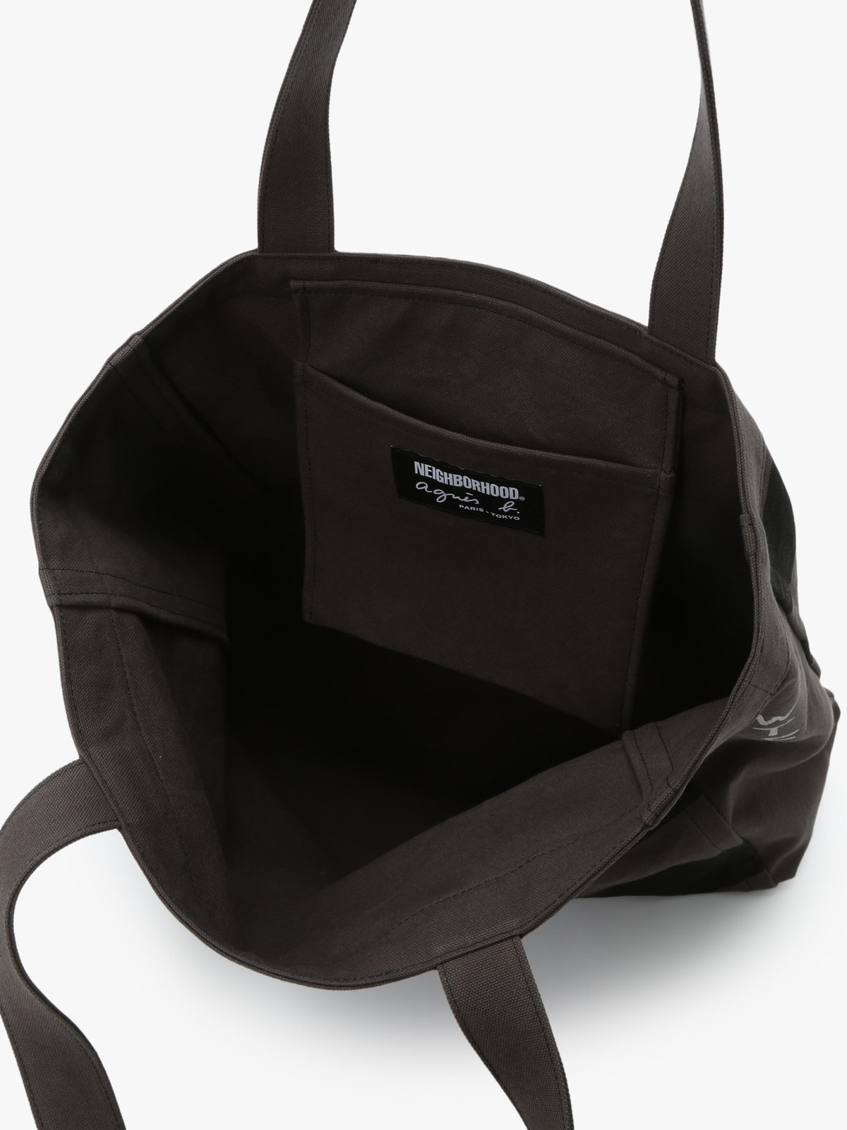 HOMME メンズ agnes b. x NH ボーダートートバッグ グレー