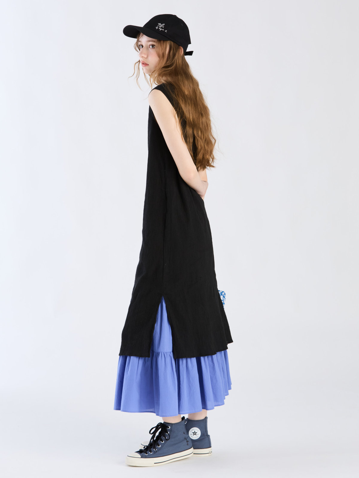 To b. by agnès b. 【Outlet】コットンクレープドレス ブラック