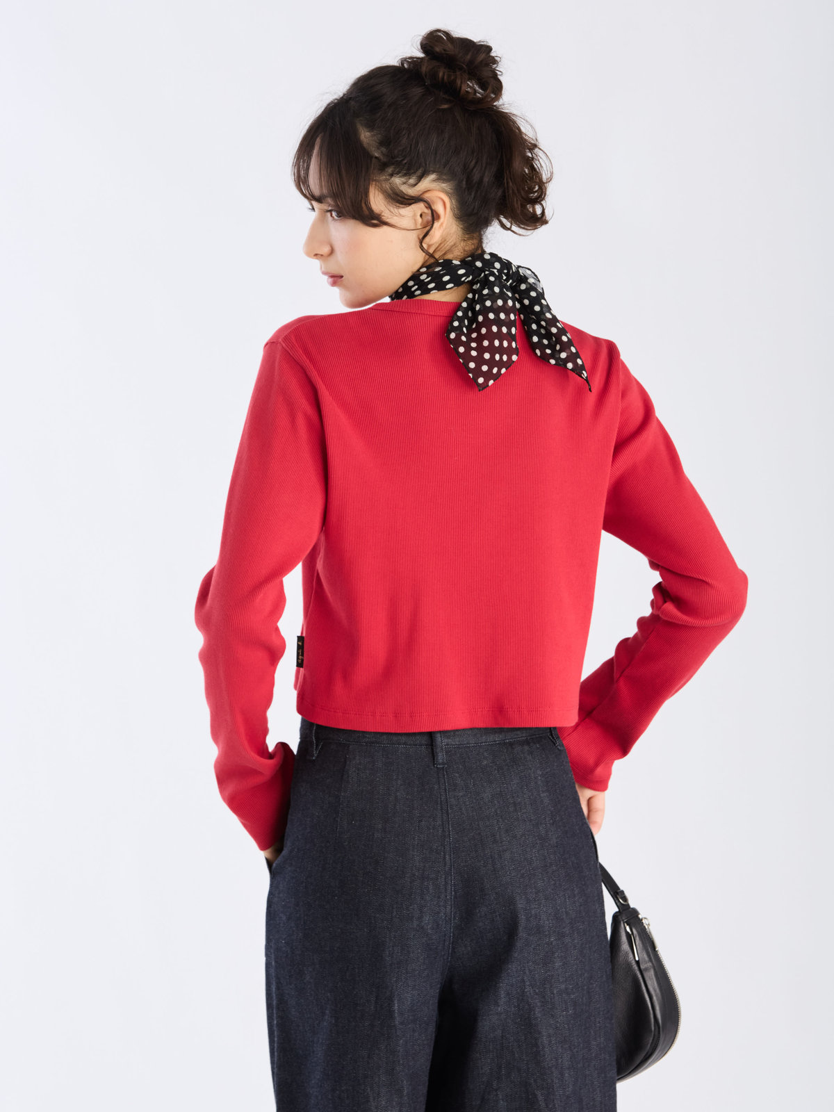 To b. by agnès b. 【Outlet】コットン リブ ジャージー カーディガン レッド