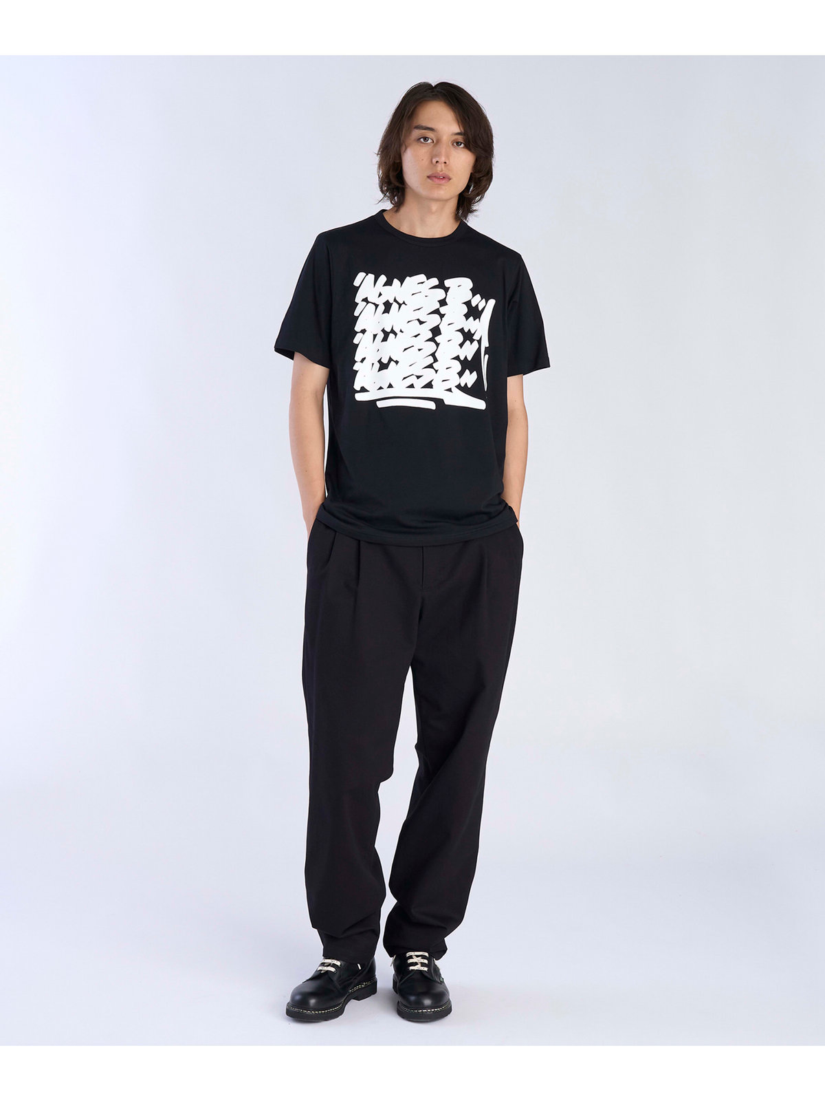 FEMME ウィメンズ プリント コットン 半袖 アーティスト Tシャツ "JonOne" ブラック