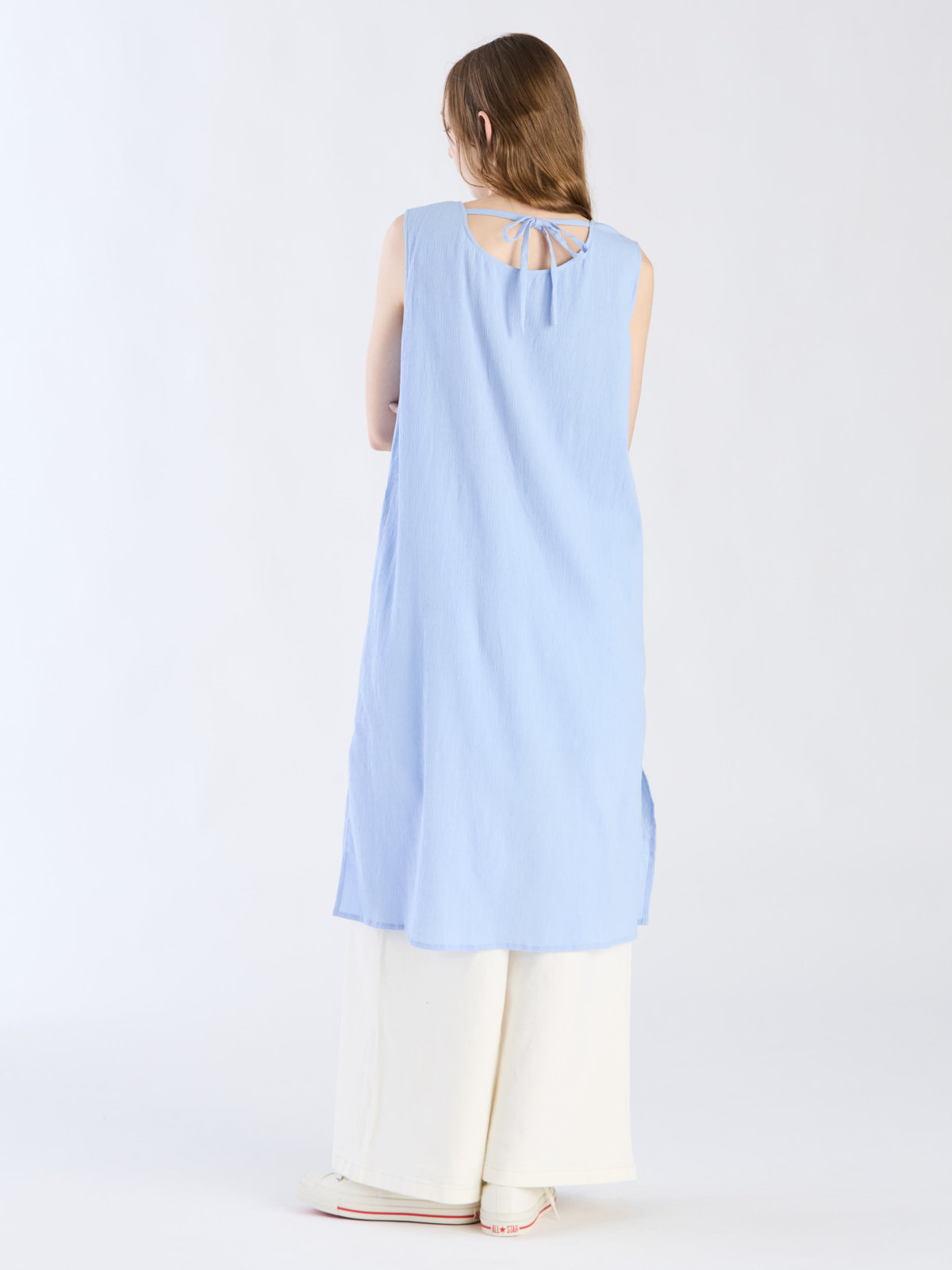 To b. by agnès b. 【Outlet】コットンクレープドレス ブルー