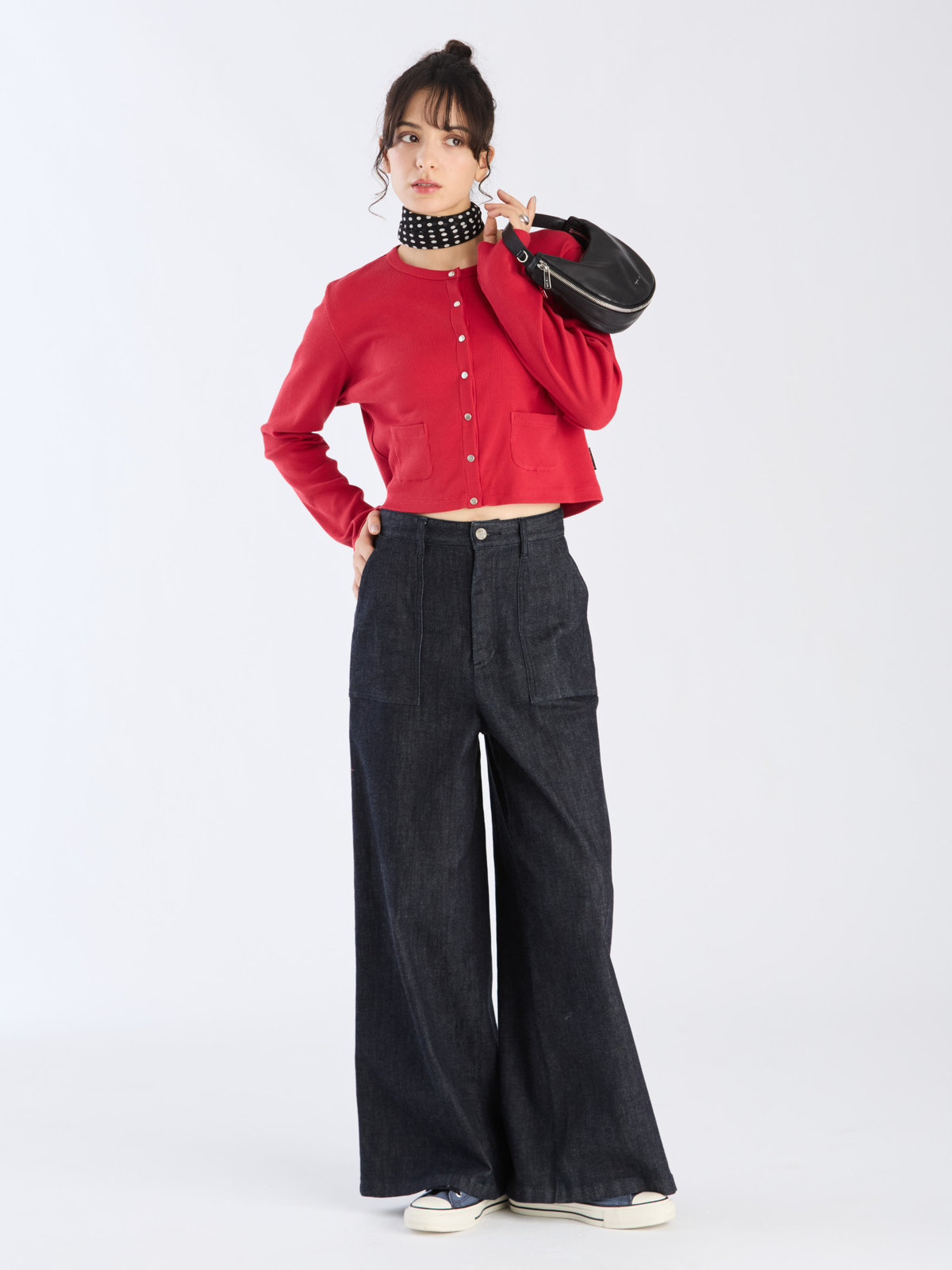 To b. by agnès b. 【Outlet】コットン リブ ジャージー カーディガン レッド