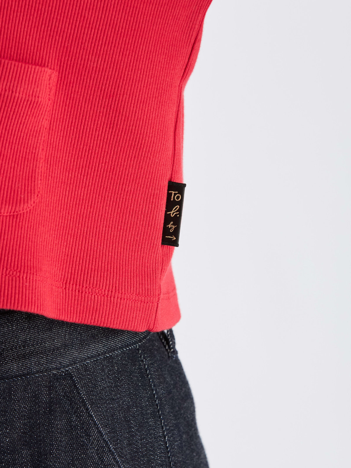 To b. by agnès b. 【Outlet】コットン リブ ジャージー カーディガン レッド