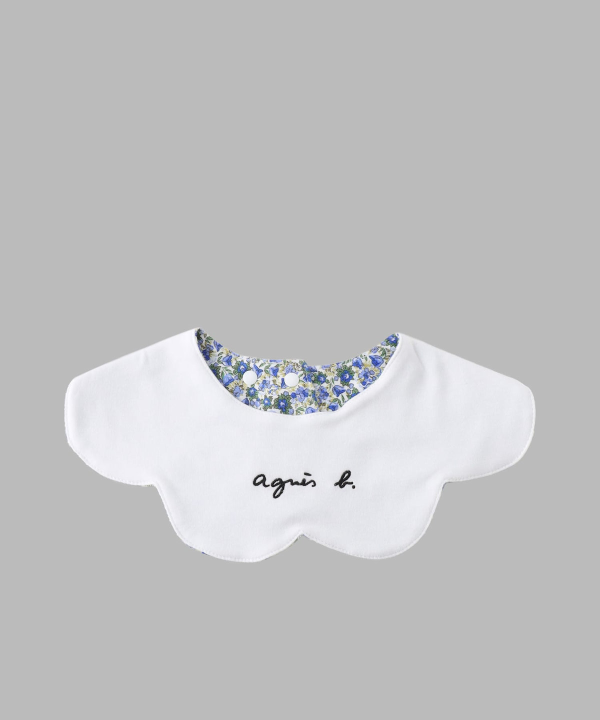 ENFANT ベビー ベビー フラワープリント ロゴ刺繍 コットン リバーシブル スタイ ブルー系その他