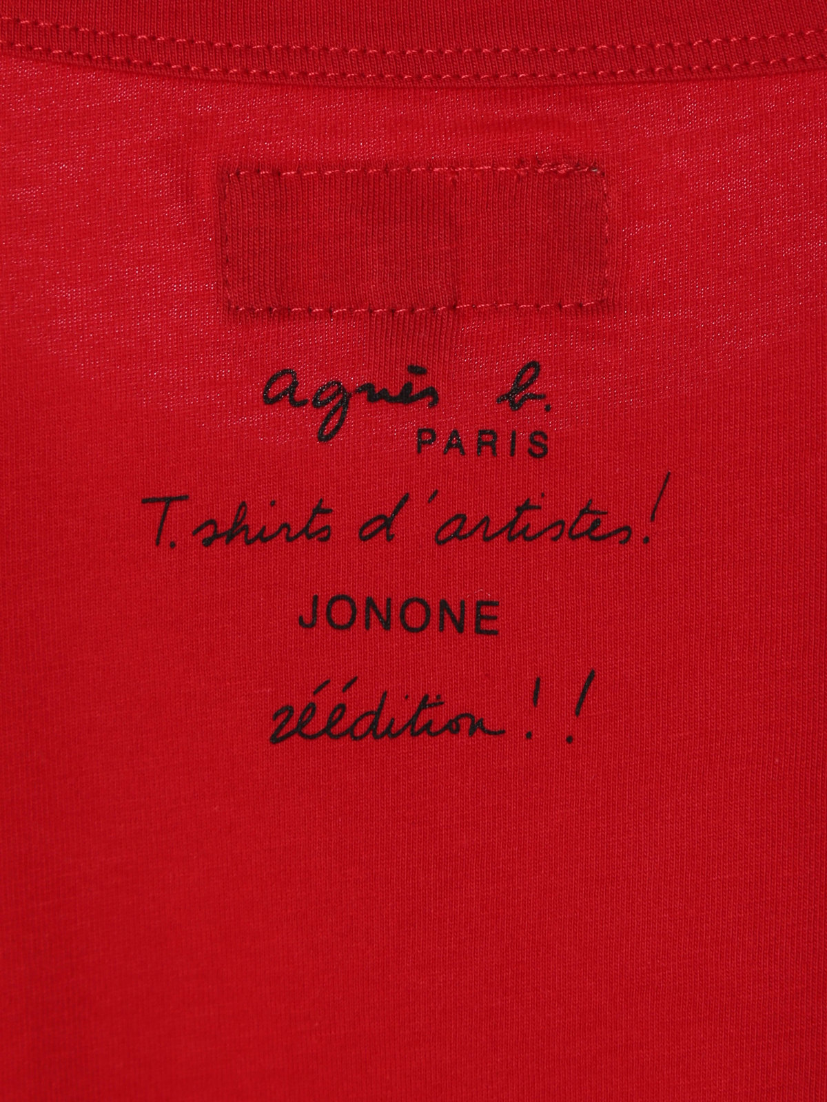 FEMME ウィメンズ プリント コットン 半袖 アーティスト Tシャツ "JonOne" レッド