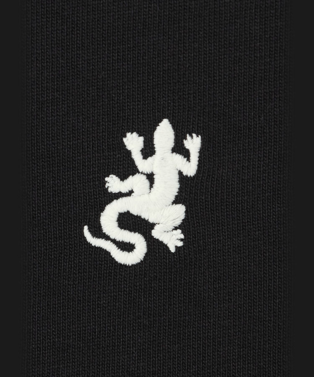 HOMME メンズ メンズ 刺繍 コットン 半袖 Tシャツ "Lezard" ブラック