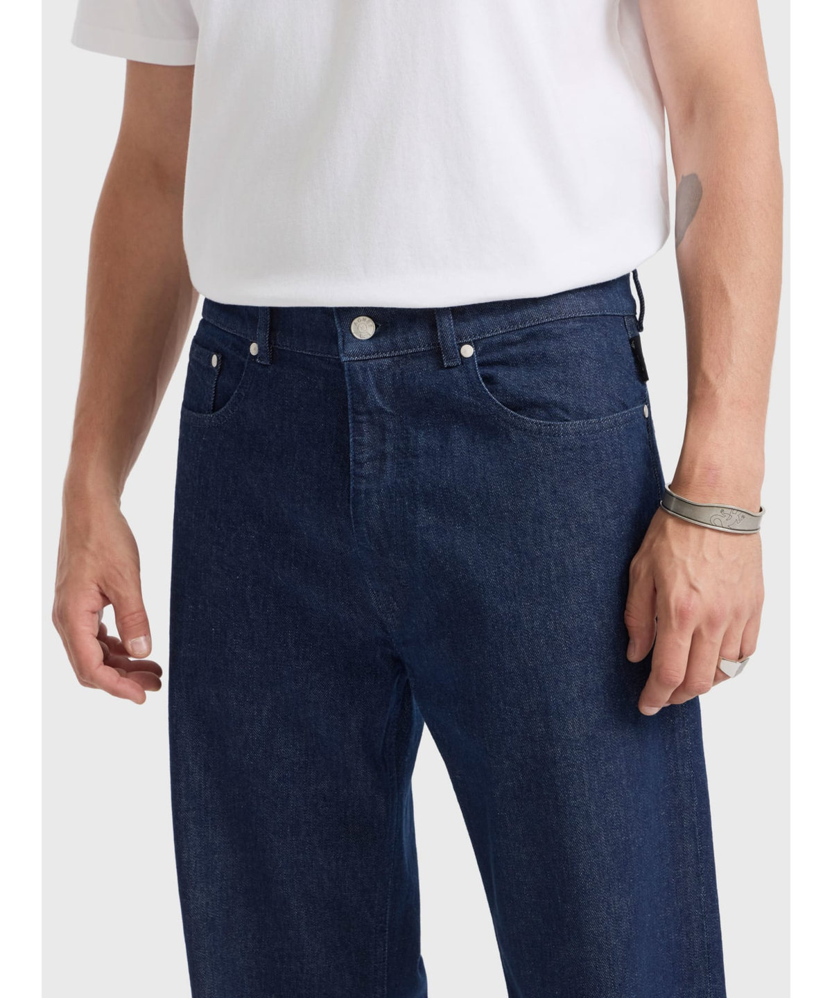 HOMME メンズ メンズ デニム ストレートパンツ ネイビー