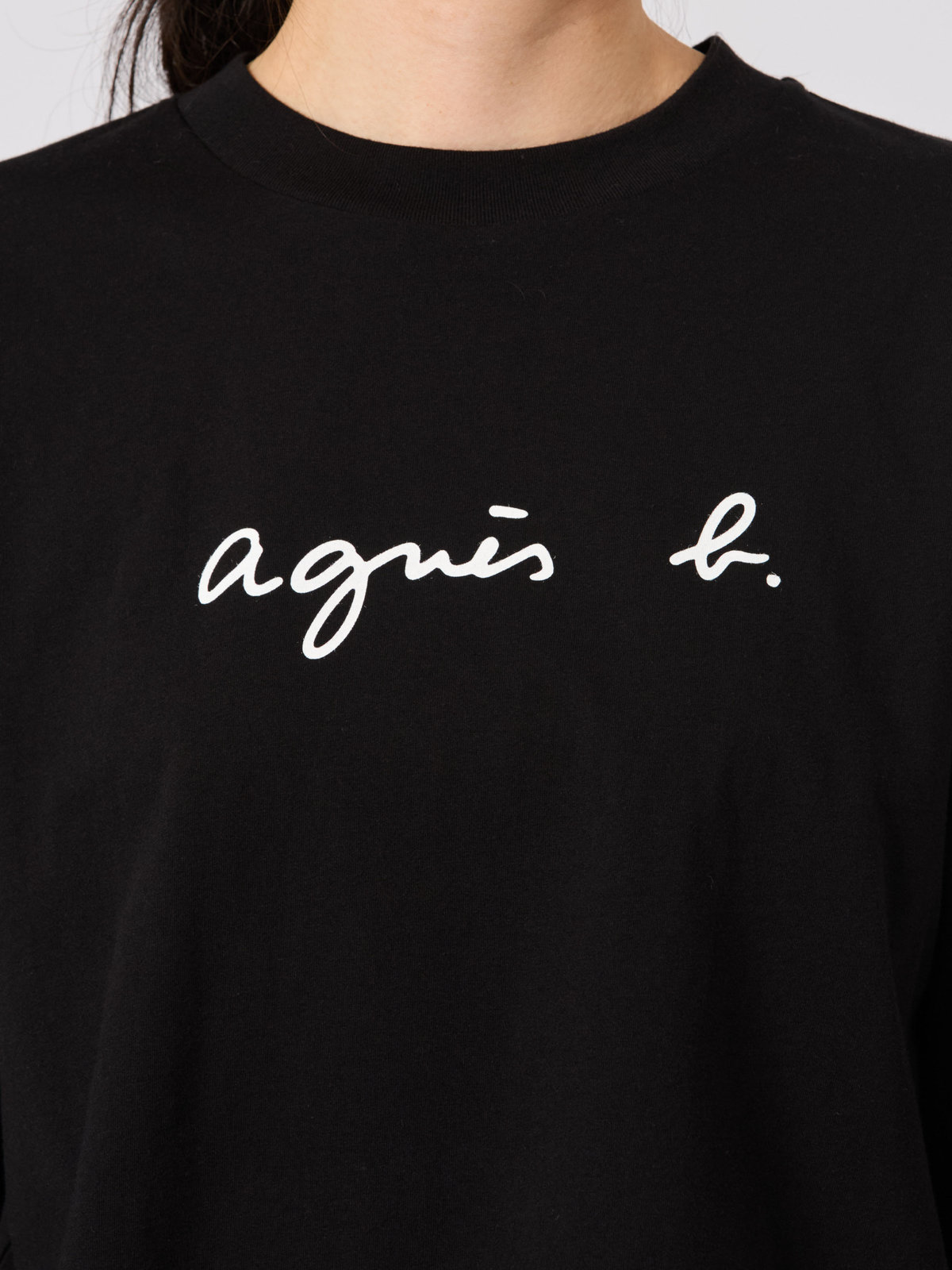 FEMME ウィメンズ ロゴ コットン 5分袖 Tシャツ "Yoko" ブラック