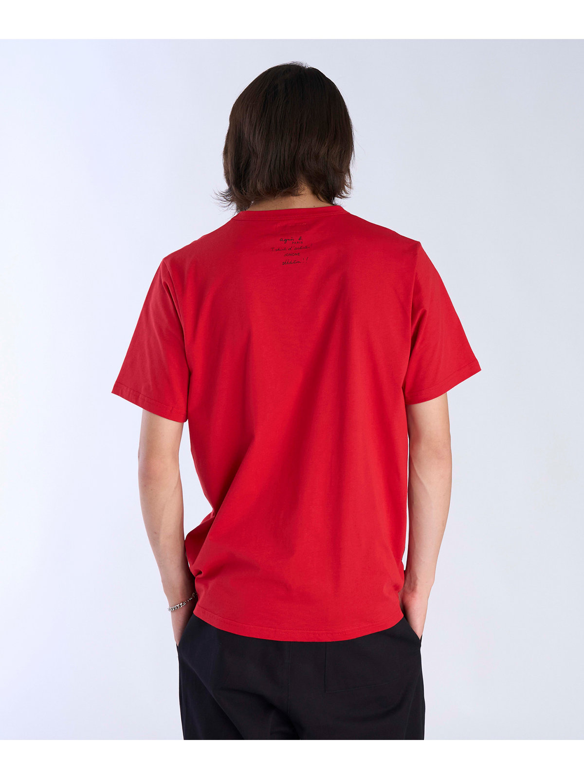 FEMME ウィメンズ プリント コットン 半袖 アーティスト Tシャツ "JonOne" レッド