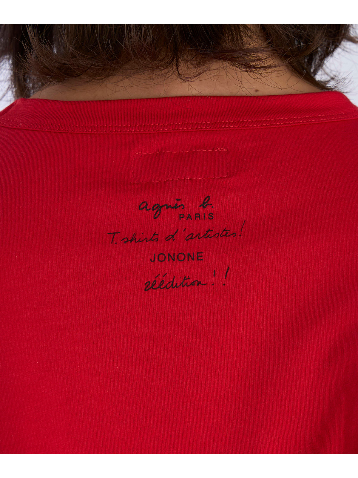 FEMME ウィメンズ プリント コットン 半袖 アーティスト Tシャツ "JonOne" レッド