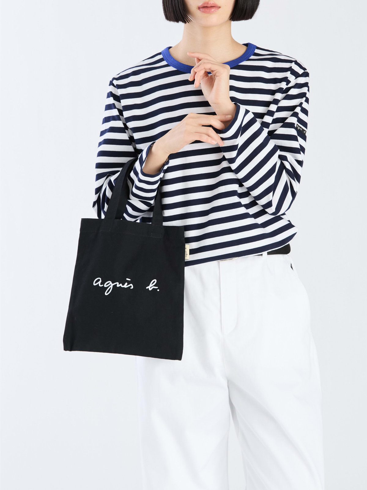 VOYAGE ウィメンズ バッグ＆ウォレット ロゴ コットン ハンドバッグ ”Paulette” YAS18-02 ブラック