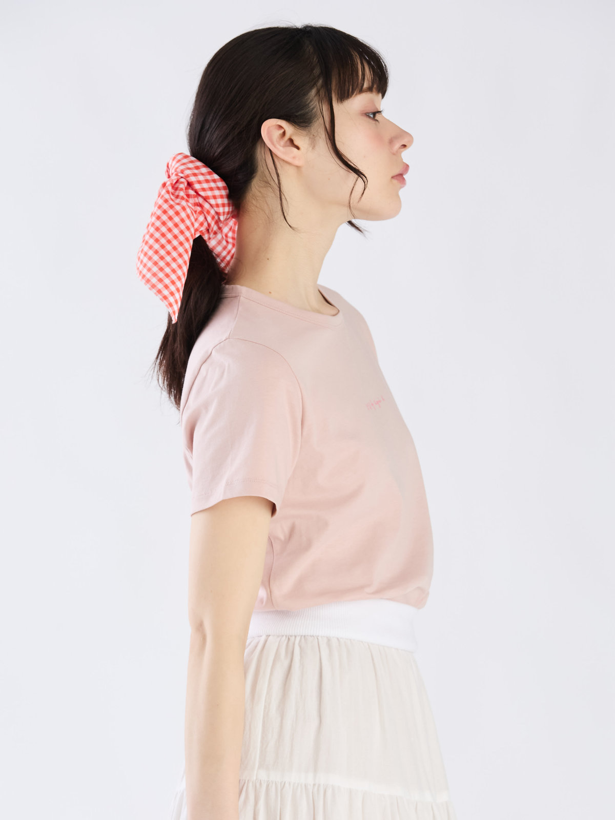 To b. by agnès b. 【Outlet】ミニロゴ コットン 半袖 Tシャツ ピンク