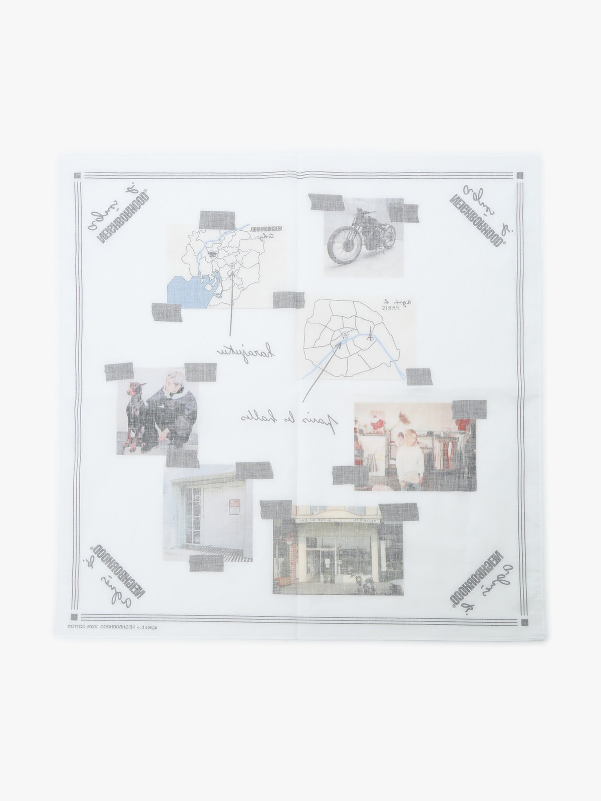 HOMME メンズ agnes b. x NH バンダナ ホワイト