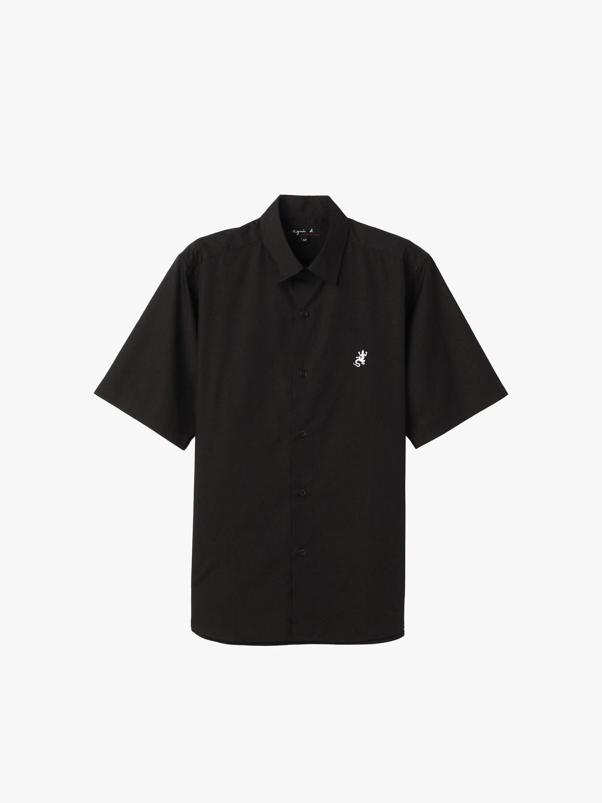 HOMME メンズ メンズ アイコニック 刺繍 半袖 シャツ "Andy" ブラック