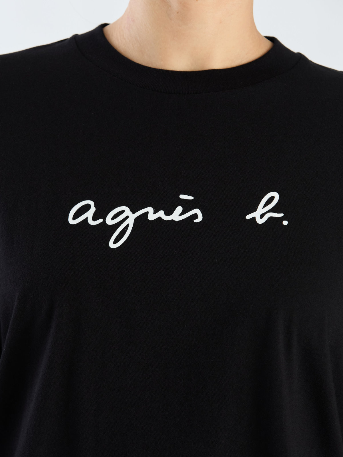 FEMME ウィメンズ ロゴ コットン 5分袖 Tシャツ "Yoko" ブラック