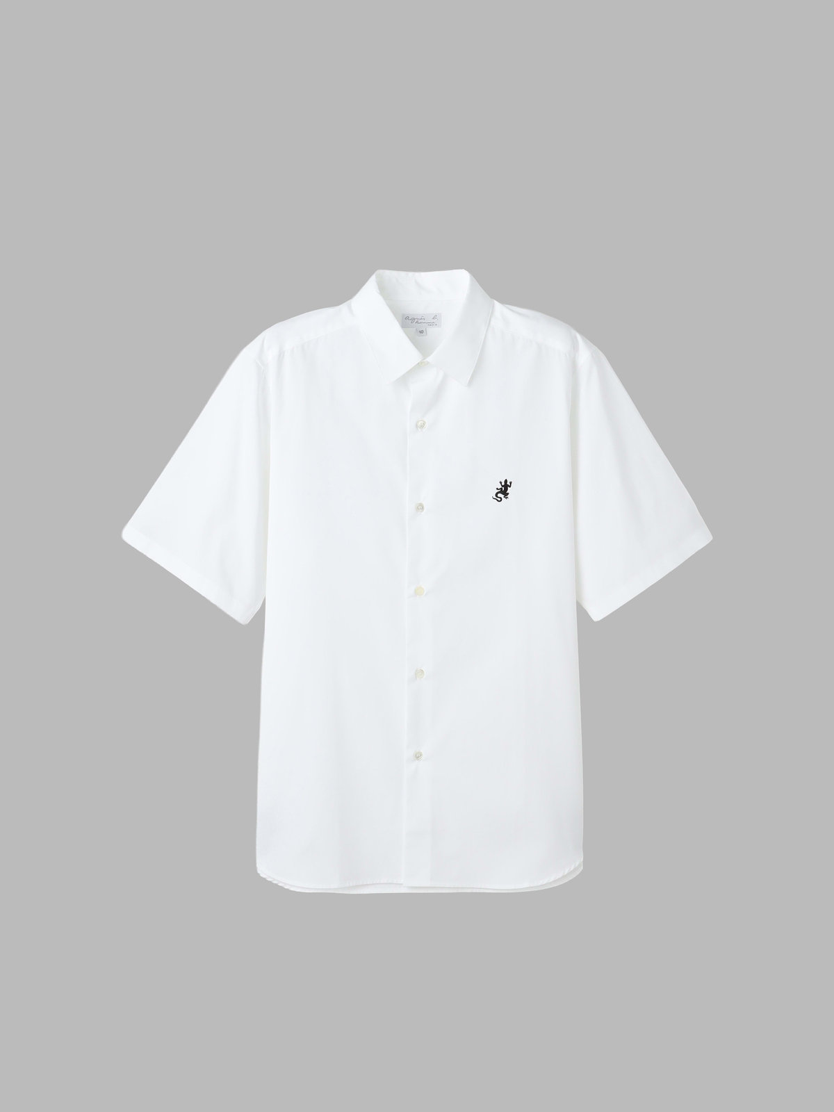 HOMME メンズ メンズ アイコニック 刺繍 半袖 シャツ "Andy" ホワイト